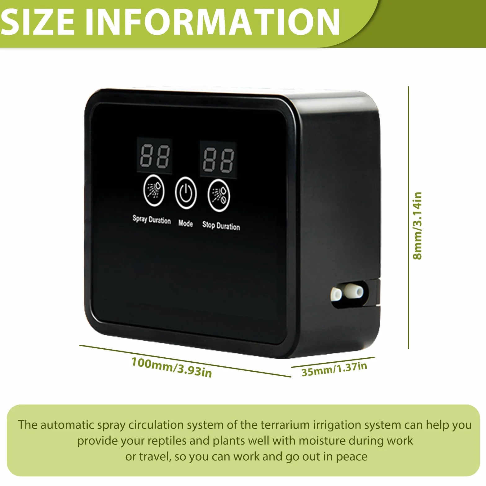 Vegena Système Brumisation Humidificateur Terrarium pour Reptiles et Amphibiens avec Minuterie