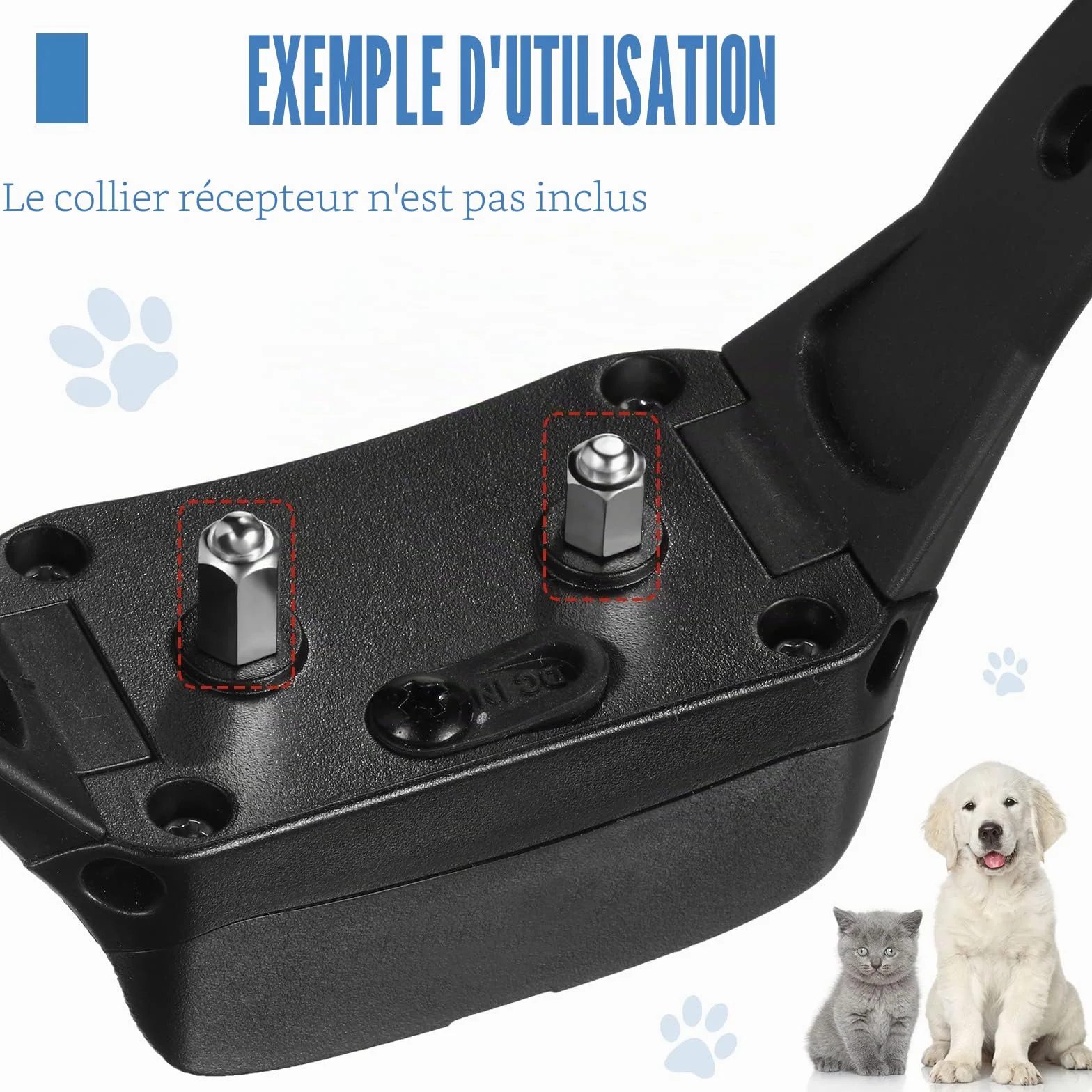 Colliers de dressage chien points de contact supplémentaires 12 pièces rechange griffes capuchons caoutchouc conducteur