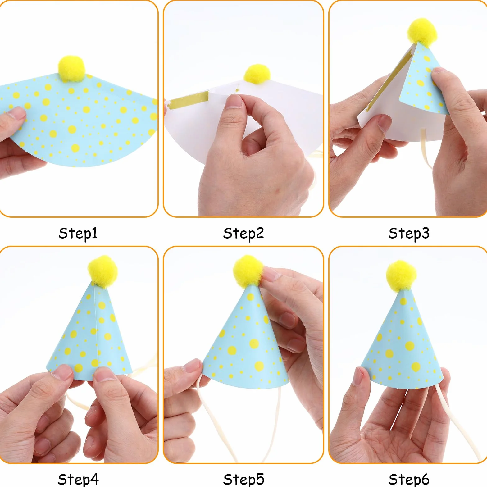 Lot de 10 mini chapeaux de fête colorés pour chien mignon avec pompons pour chatons, lapins, chiens et animaux en peluche, chapeau conique réglable pour anniversaires et célébrations