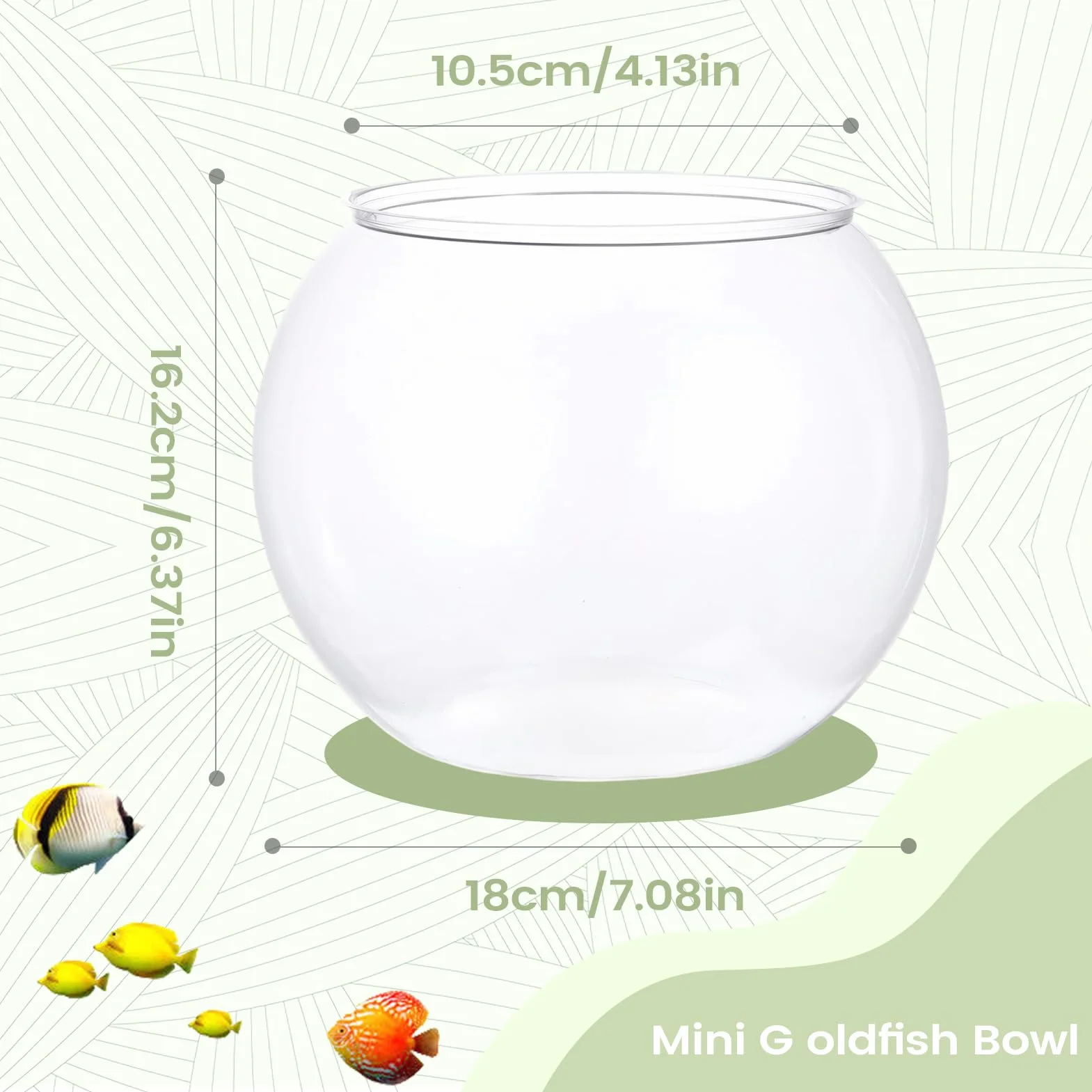 Bocal À Poissons Résistant Chocs Petit Récipient Aquarium à Bulles Transparent