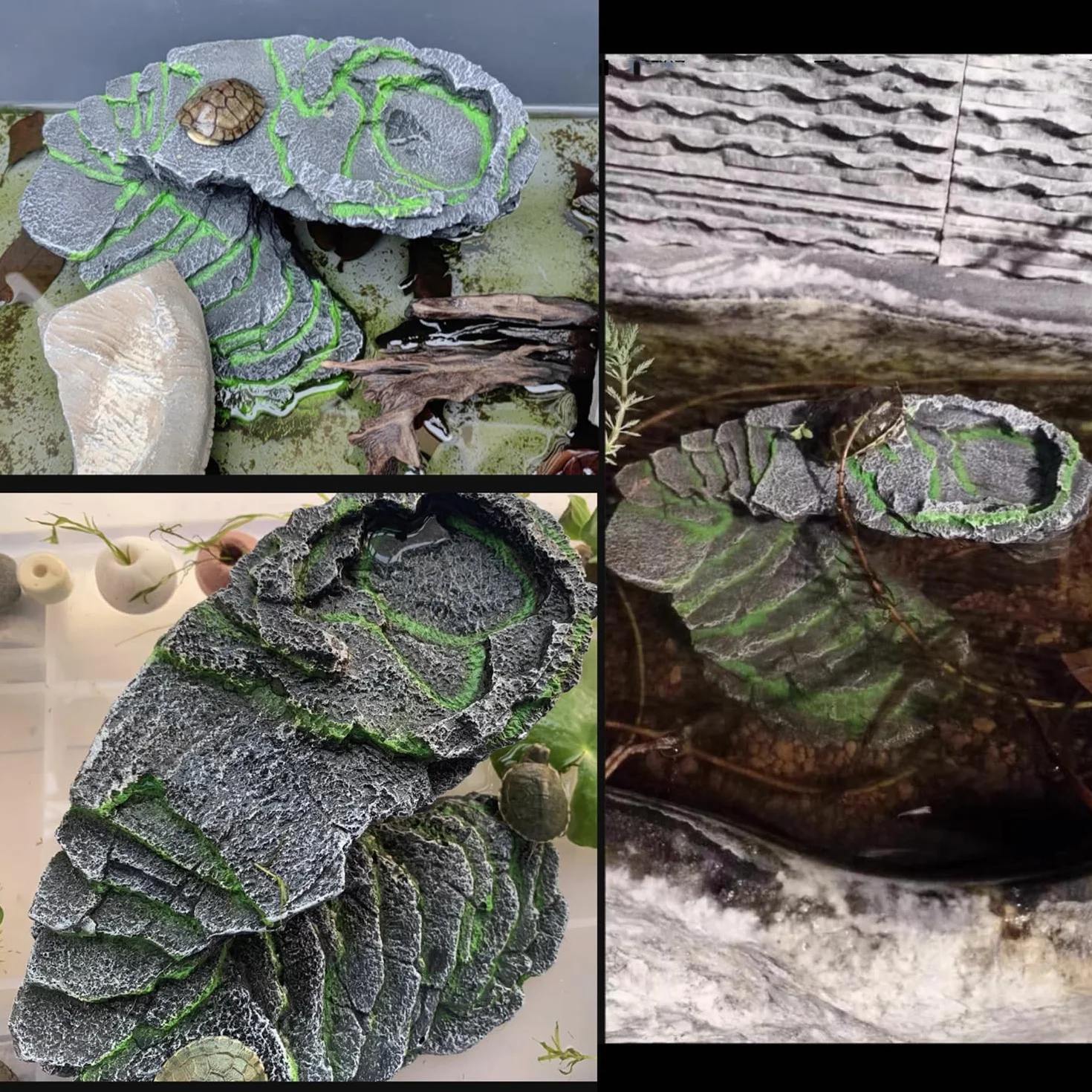 Cachette Reptile Plate-Forme pour Tortue Rocher Grotte Gécko Habitat Décoration de Terrarium Basking Ornement d'aquarium