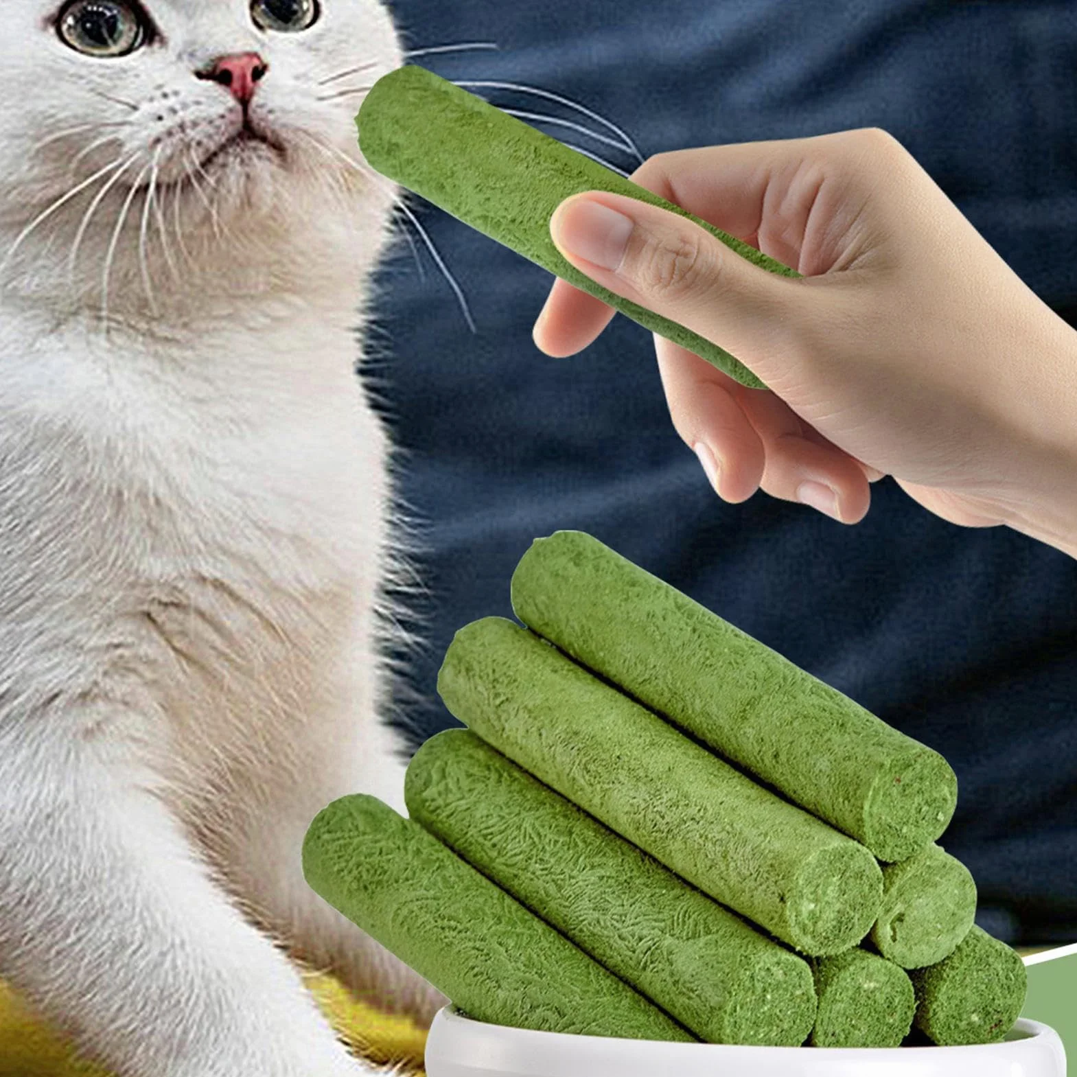 Bâtons à mâcher anti-stress pour chat - Jouets doux élimination boules de poils