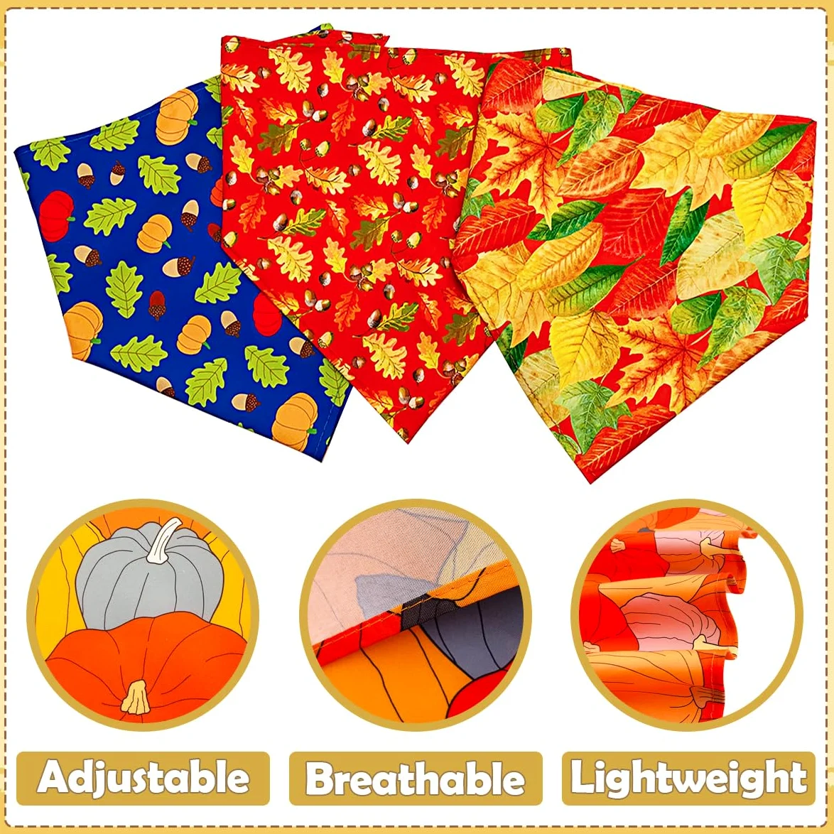 Lot de 100 bandanas pour chien - Motif feuilles - Motif forêt d'automne - Foulards triangulaires pour garçons et filles de petite et moyenne taille