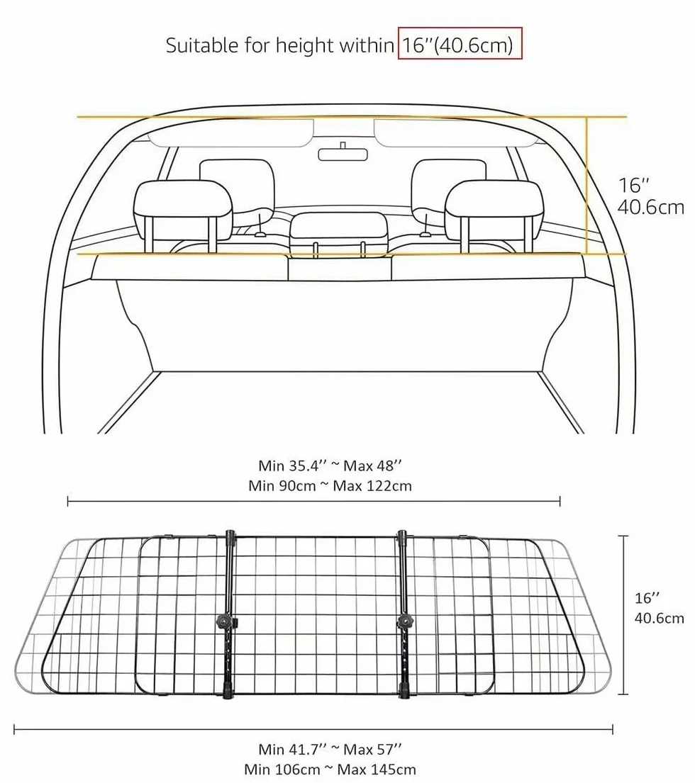Grille de Protection pour Chien de Voiture pour Nissan Note (2013-2017), Extensible Barrière de Sécurité pour Chien de Voiture Clôture Chien pour Coffre Voiture