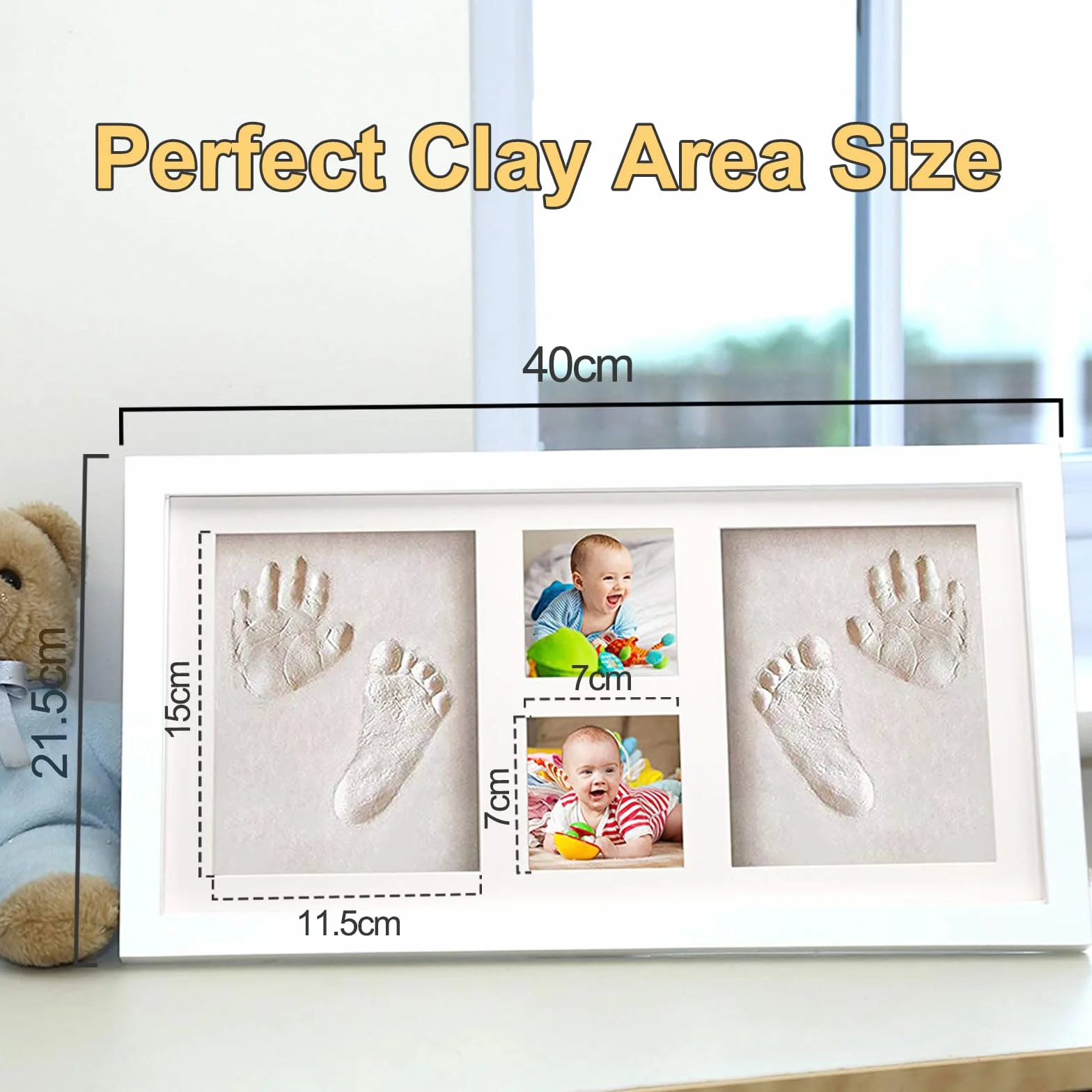 Kit de Cadre Photo Mains et Empreintes de Pieds de Bébé avec 6 Paquets d'Argile – Souvenir pour Nouveau-Né