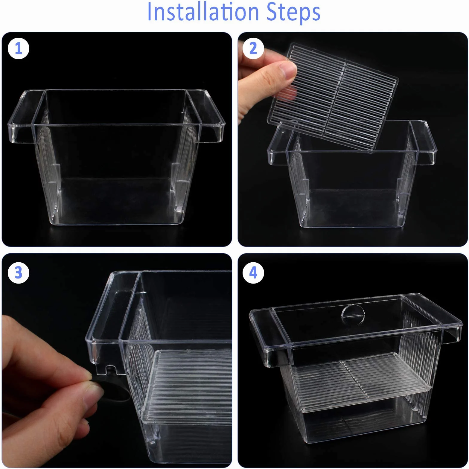 Pondoir Aquarium Plastique Bassin d'élevage Boîte d'Incubateur avec Ventouse