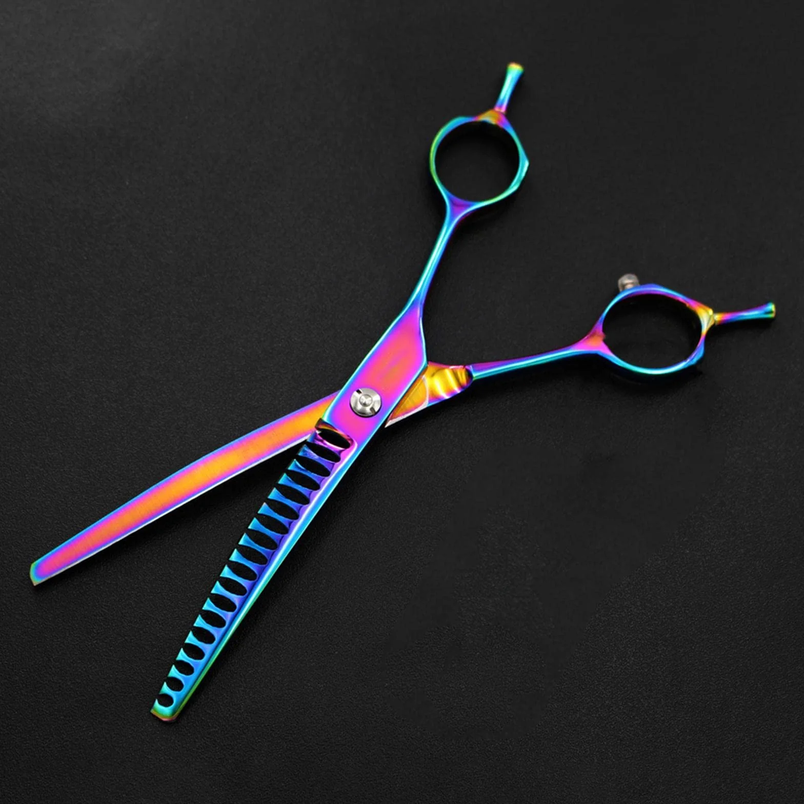 Ciseaux Courbés Effilage Animaux de Compagnie Ciseaux Minceur Cheveux Métal Outil Toilettage Acier Inoxydable Poignée Ergonomique Convient P, 6,5 Pouces