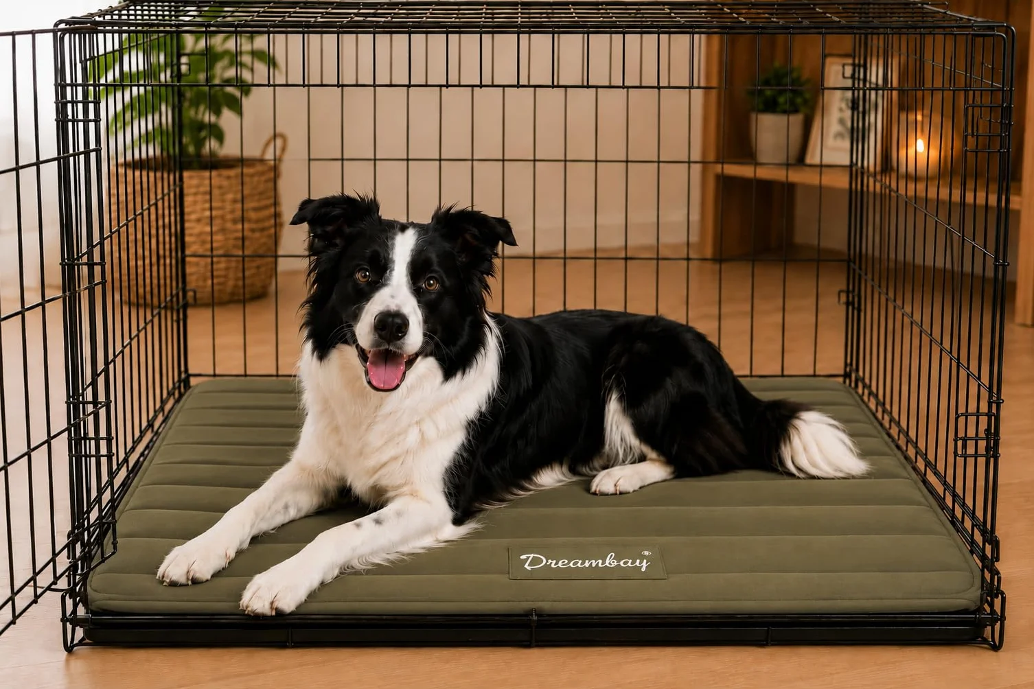 Coussin Orthopédique Dreambay® Memory Foam Vert Olive 85,5x51x2,3cm pour Chien et Chat
