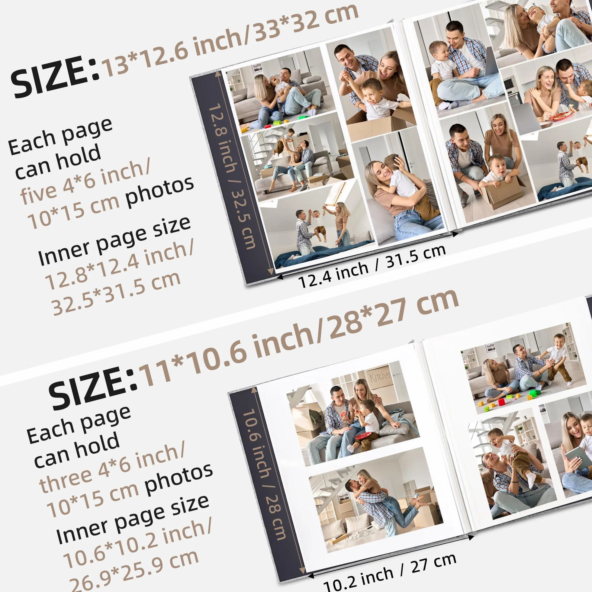 Vienrose Album Photo Autocollant 60 Pages 10X15 Couverture en Lin Cadeaux Mariage