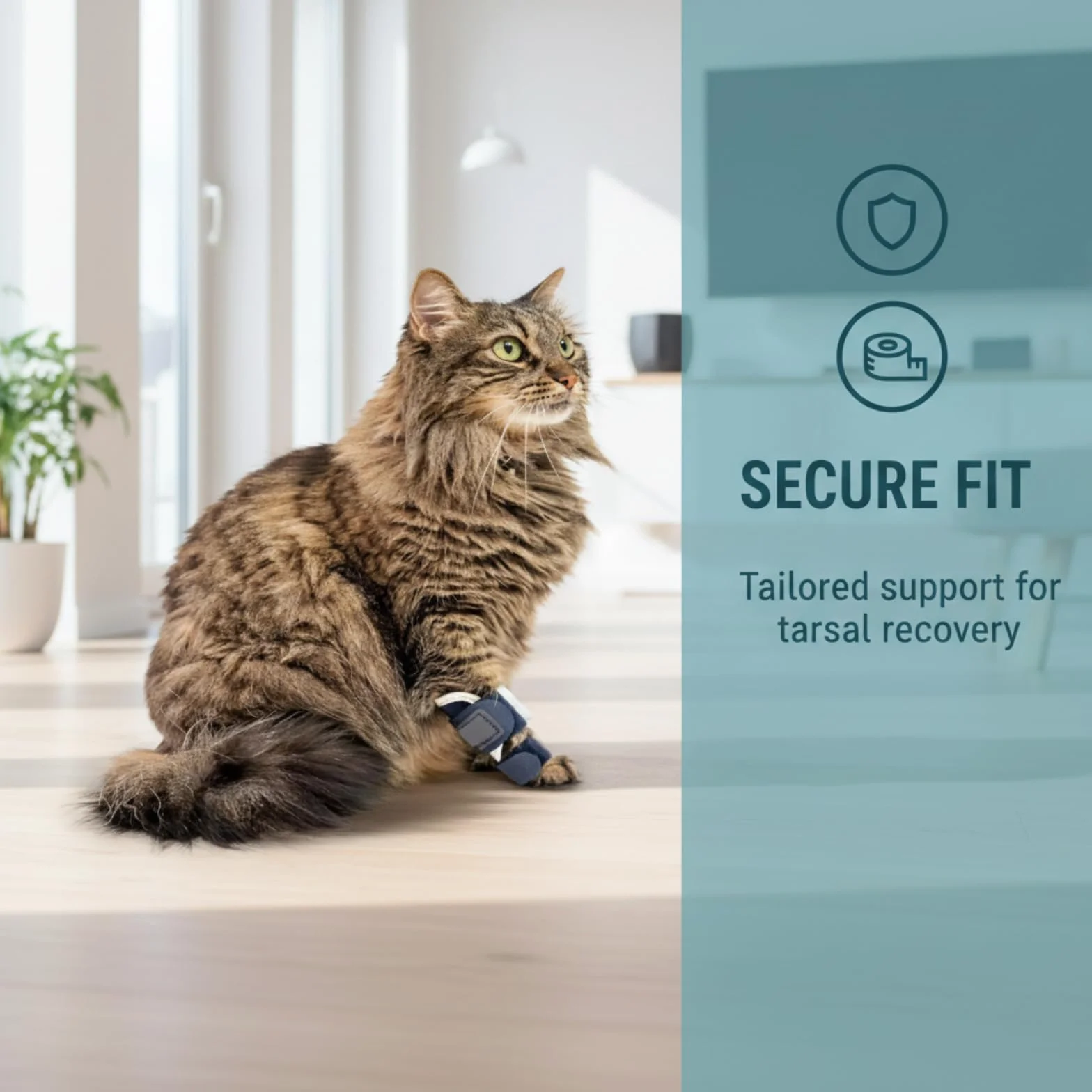 Attelage réglable pour pattes de chat avec attelle en aluminium amovible, stabilise os du poignet, fractures et entorses