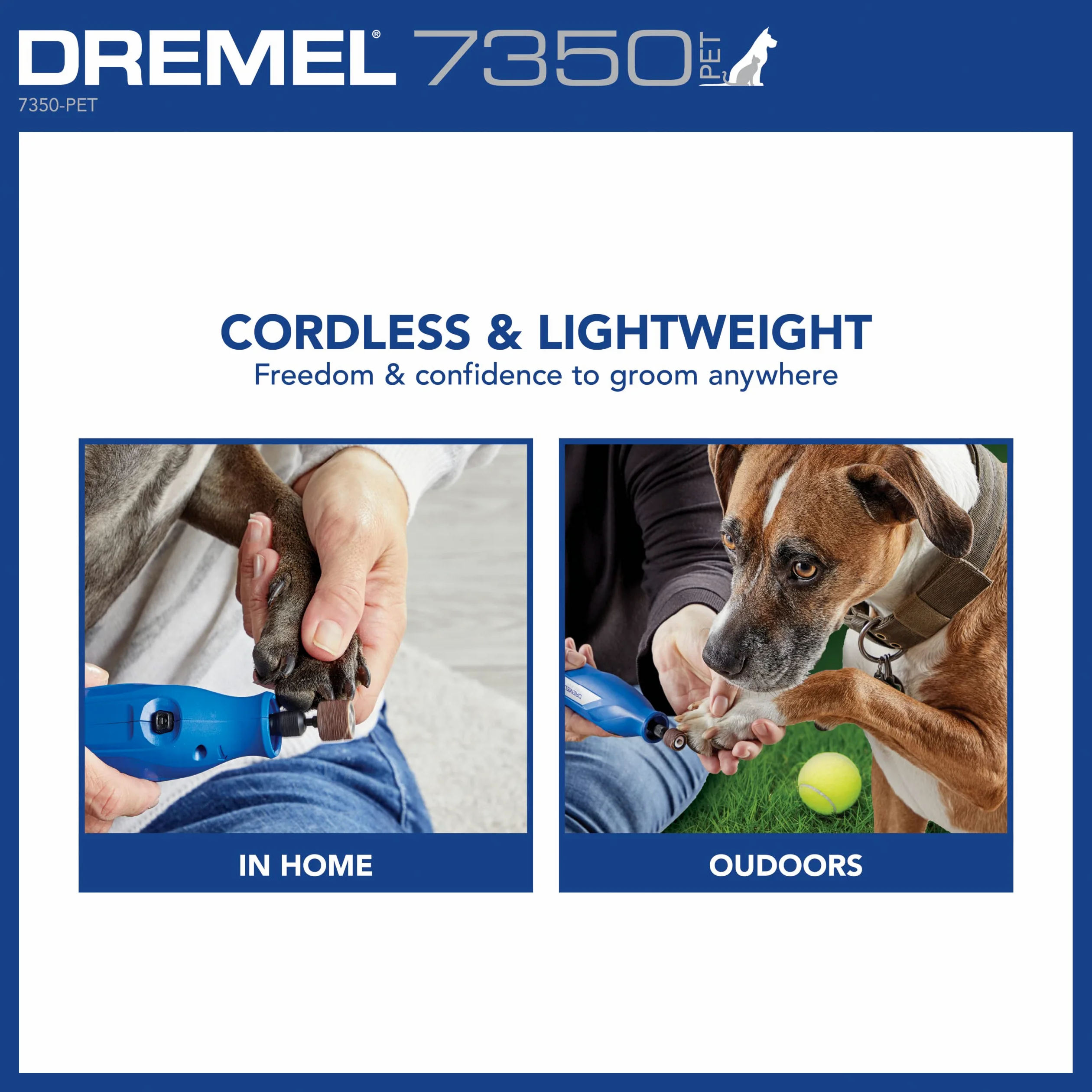 Dremel 7350-Pet Kit de toilettage pour animaux domestiques 3,6 V