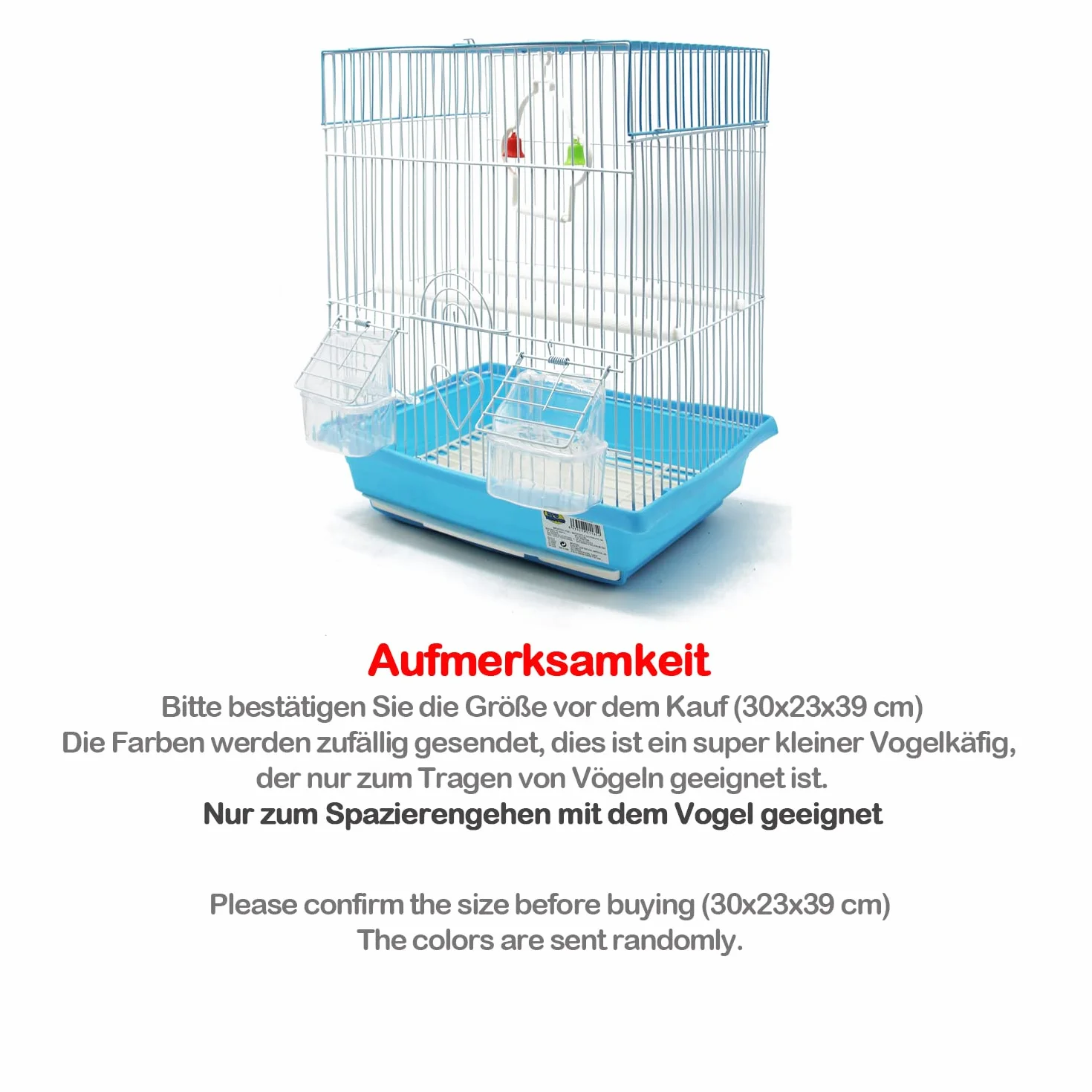 BPS Cage à oiseaux Nichoir Perruches Canaris 30 x 23 x 39 cm avec Mangeoire Pulvérisateur Perchoirs