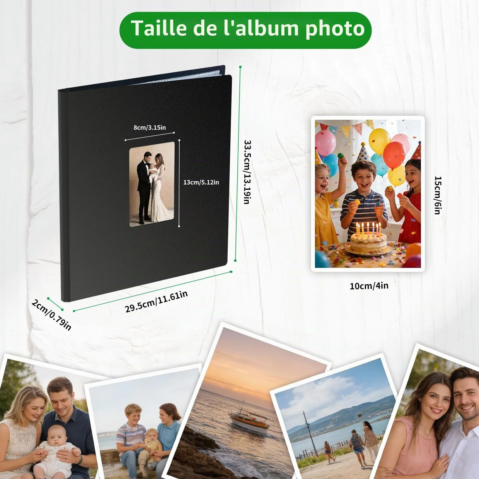 Album Photo à Insérer 10x15, Livre Photo 100 Photographies, Pochette avec Fenêtre Avant, Albums Photos Famille