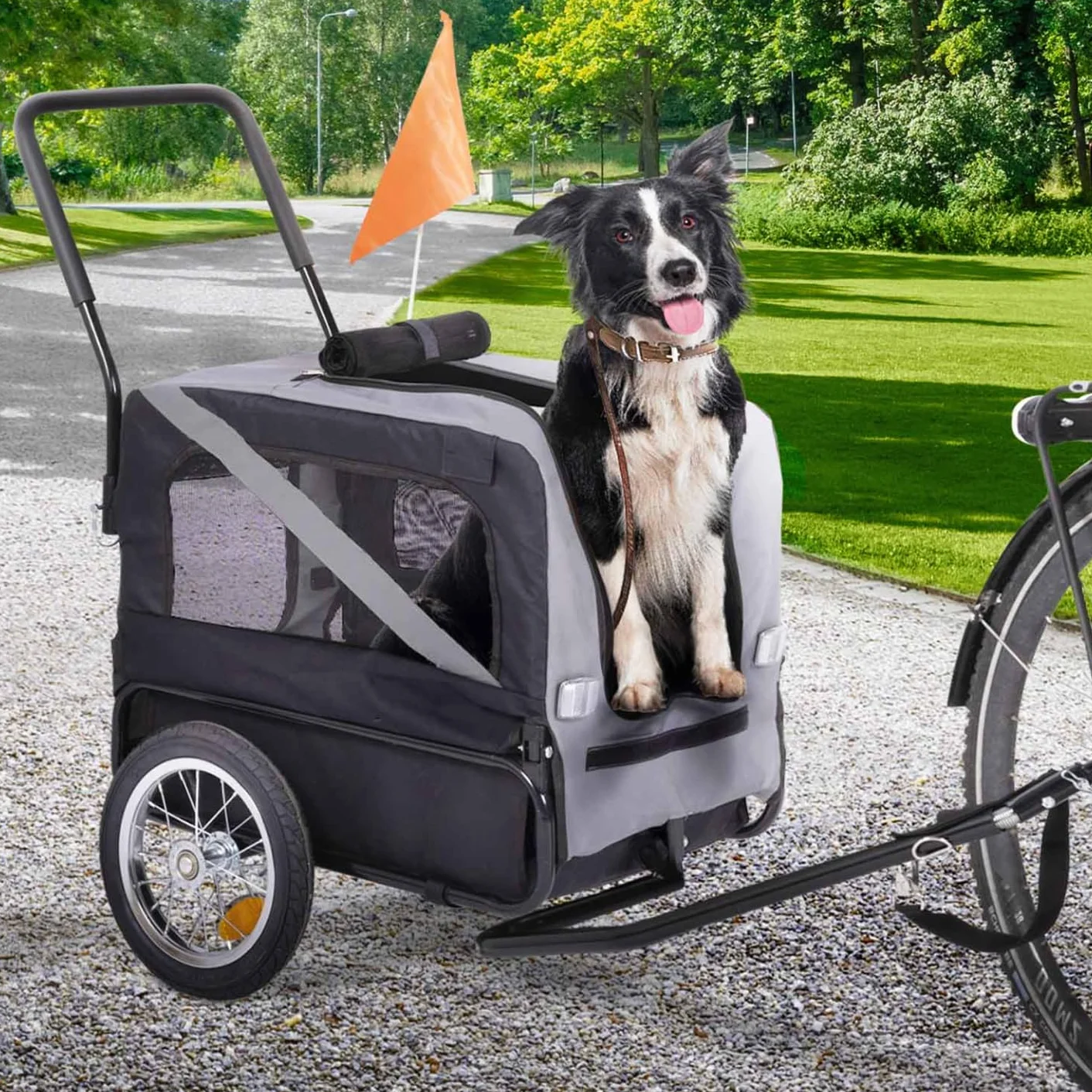 Remorque à vélo pour Chien Tilly avec réflecteurs 128 x 52 x 102 cm