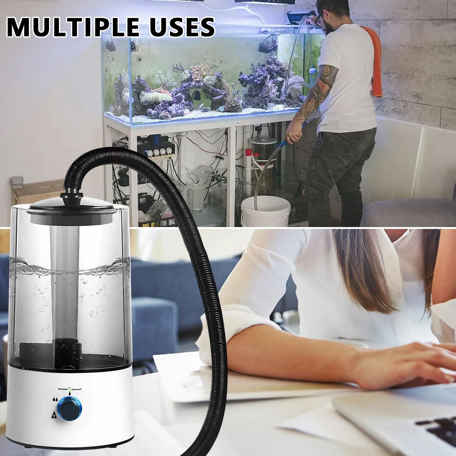 Humidificateur d'air pour reptiles 4 l avec tube rétractable brumisateur silencieux terrarium