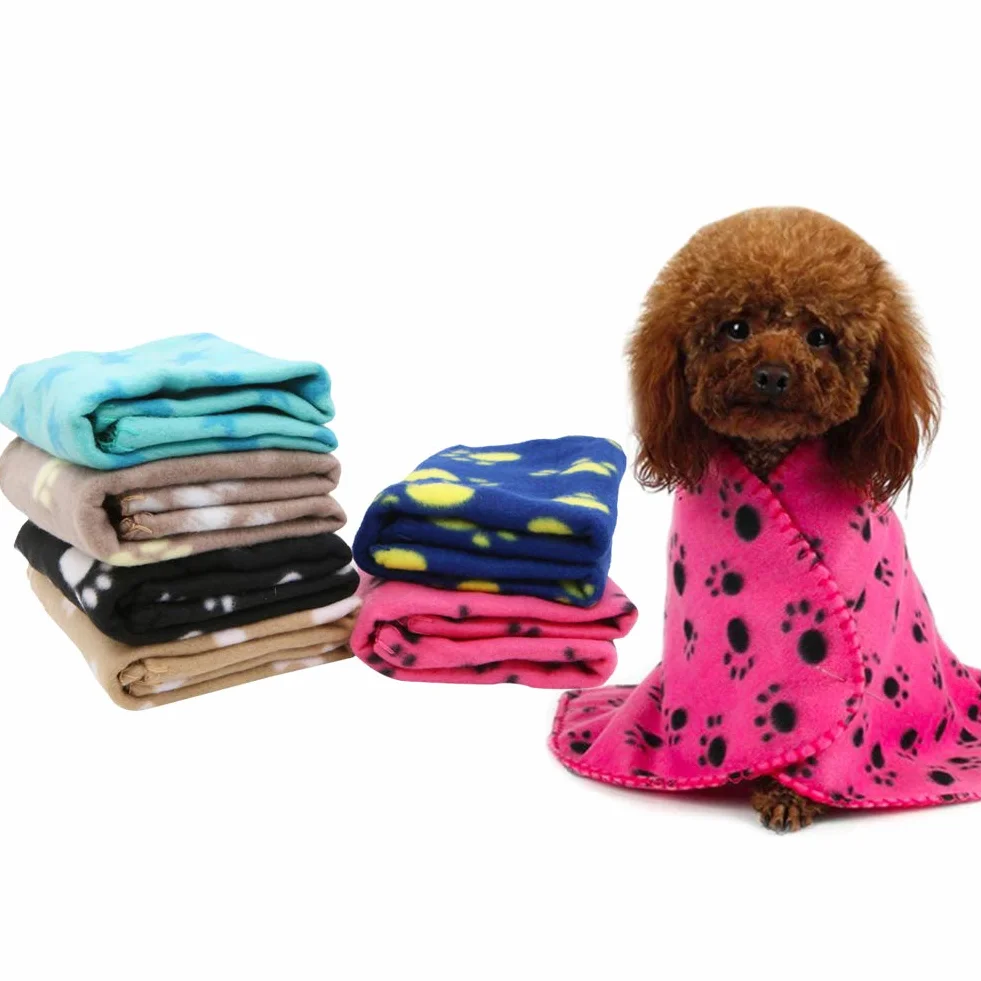 Lot de 6 Couvertures Lavables pour Animal Domestique 60x70 cm Motif Pattes Multicolore