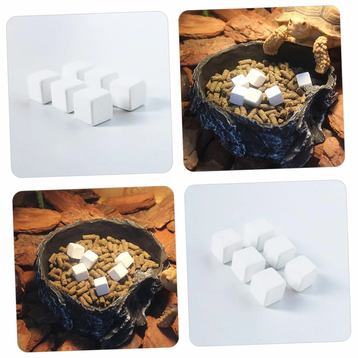 Toyvian Cube de Calcium pour Réservoir de Tortue 6 Pièces Bloc Minéral Naturel Dissolvable Reptiles Lézards Geckos Supplément Calcique