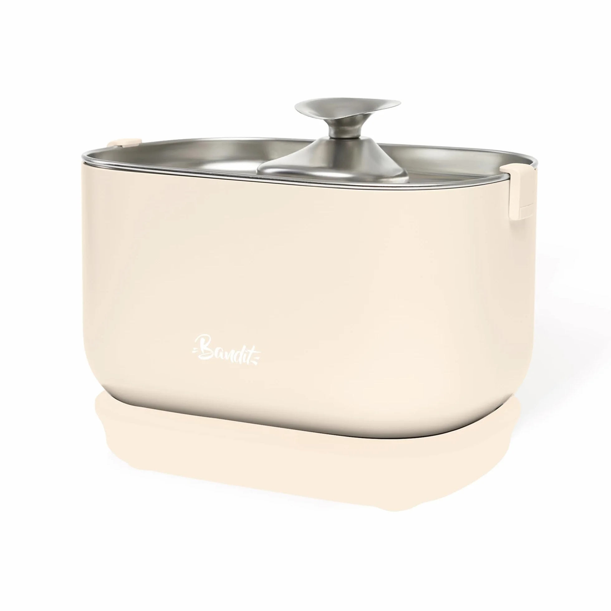 Fontaine à Eau Filaire pour Chat 2,5L Acier Inoxydable Filtration 4 étapes Ultra silencieuse 30dB Plateau Lave-Vaisselle Crème