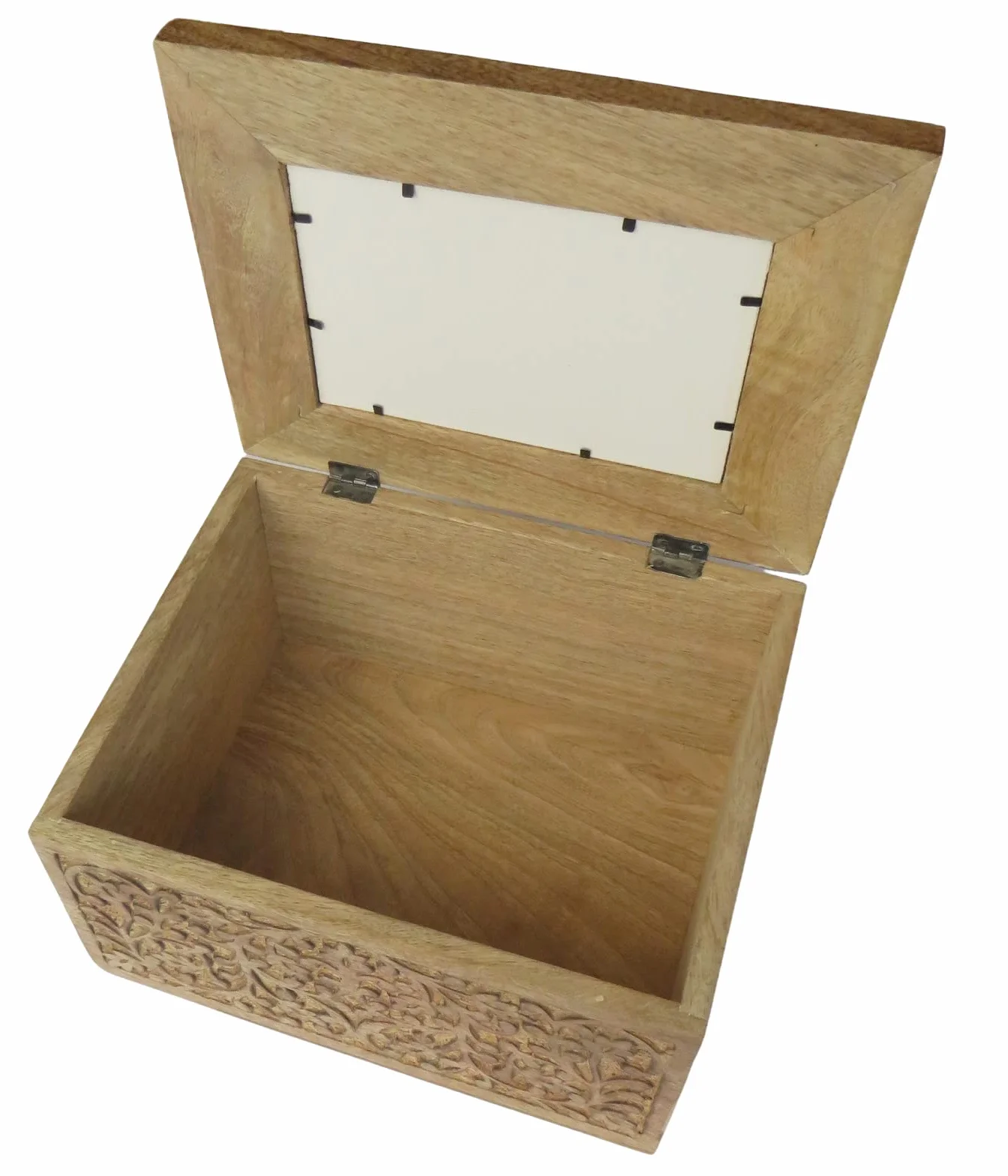 Grande boîte souvenir en bois avec cadre photo intégré