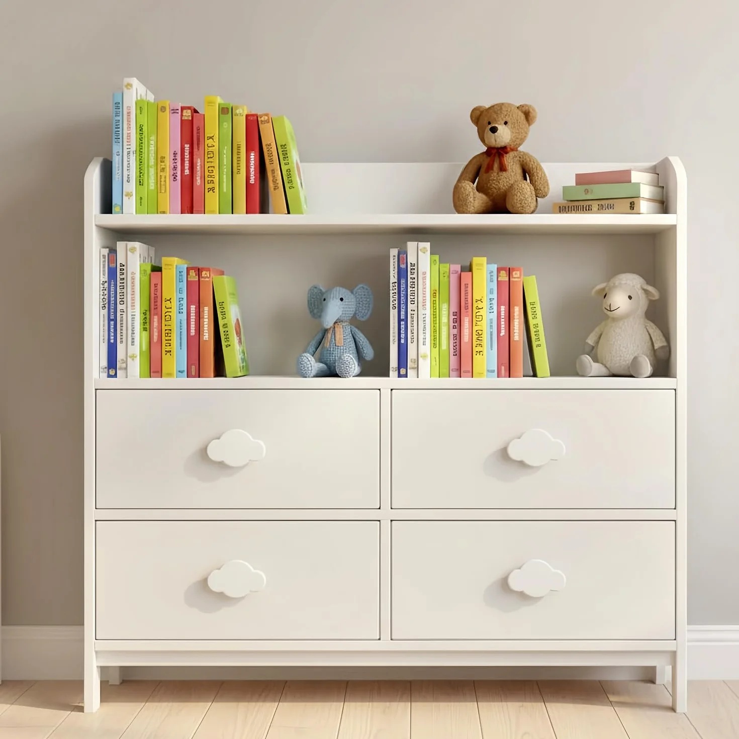 Boutons de Meuble en Forme de Nuage Lot de 4, Poignées Décoratives avec Vis pour Placard Armoire Chambre Enfants