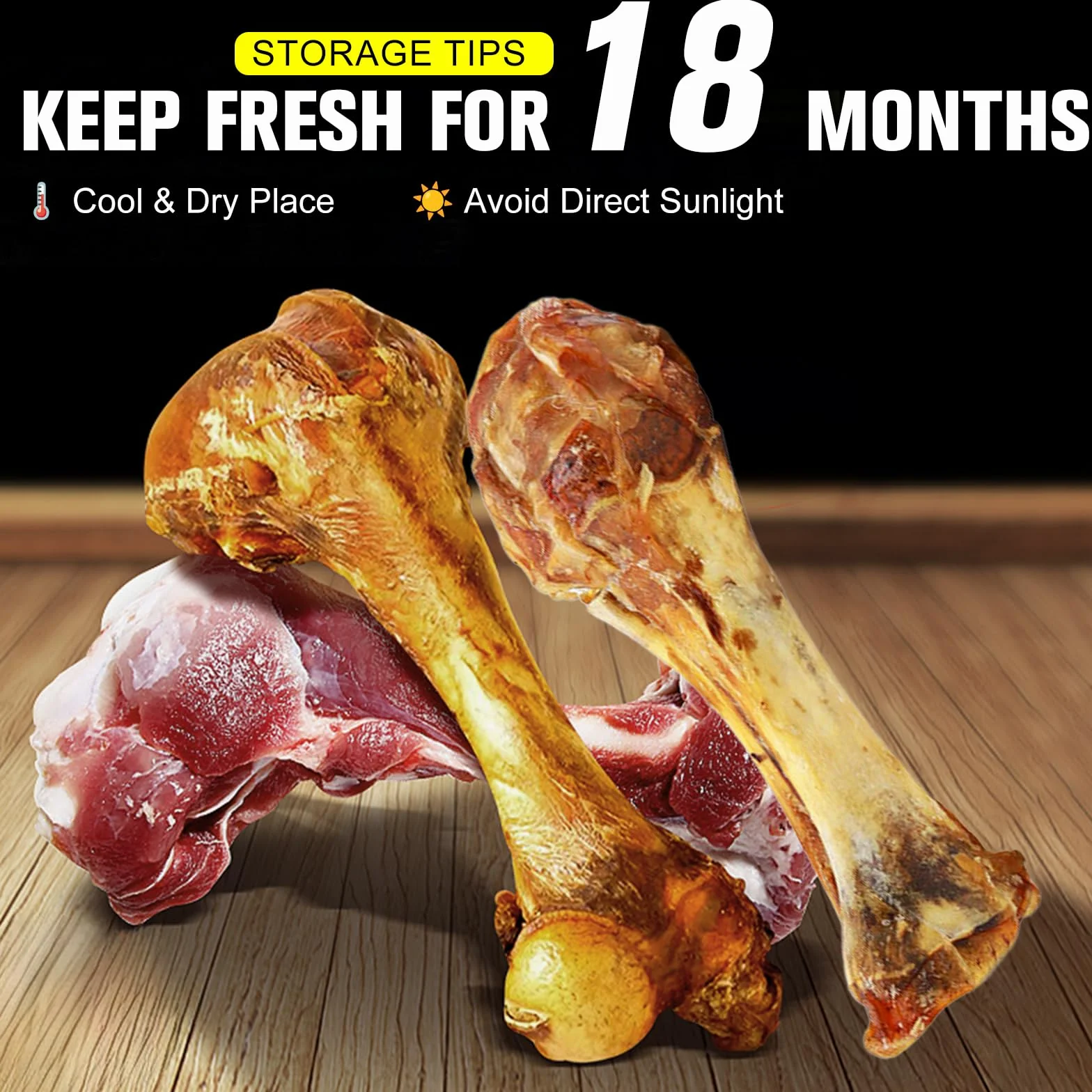 Bœuf Os à Mâcher pour Chien Riche en Protéines Et Calcium, Côte de Bison naturels et sains pour Chiens, Friandises Mastication pour Petits, Moyens et Gros Chiens (S, Poisson)