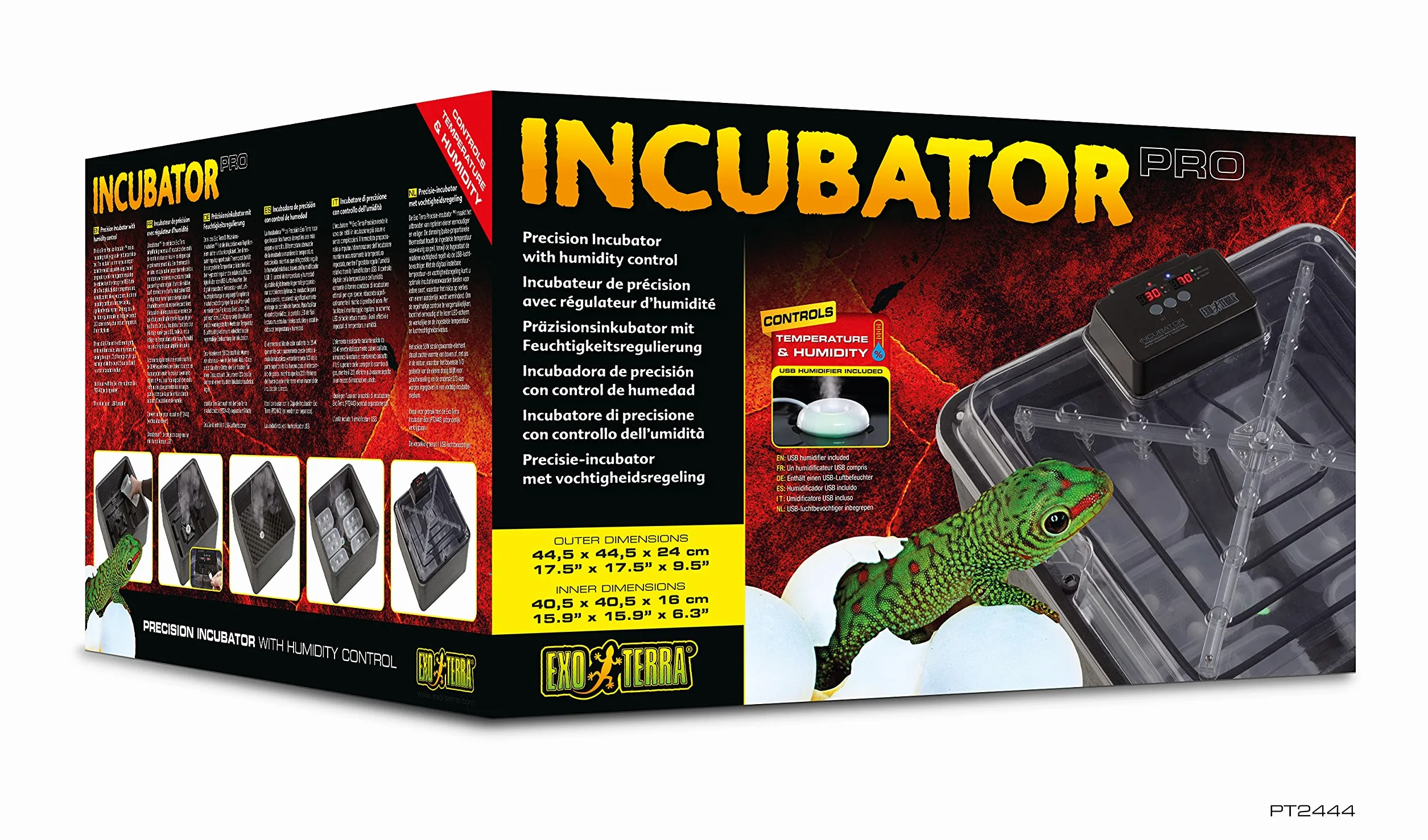 Exo Terra Incubateur Pro - Incubateur de précision pour œufs de reptiles avec régulation de l'humidité