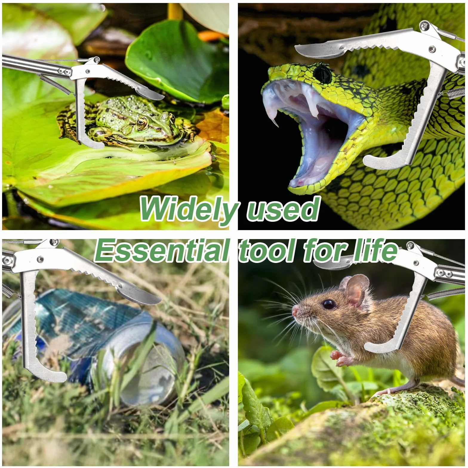 PEUTIER Pince Serpent Mâchoires Larges avec Sac à Serpent Conception Dentelée Outil Manipulation