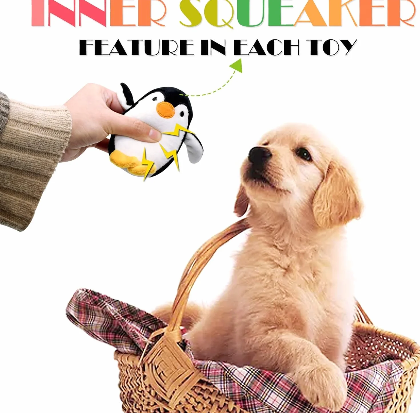 SHARLOVY jouet pour chien mousse en peluche 12P