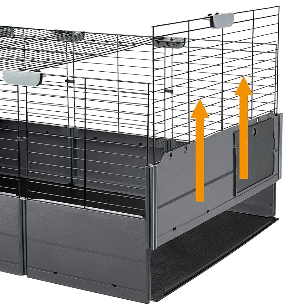 Cage Modulable Ouverte pour Cochons d'Inde MULTIPLA OPEN, en Grillage Métallique et Plastique Recyclé