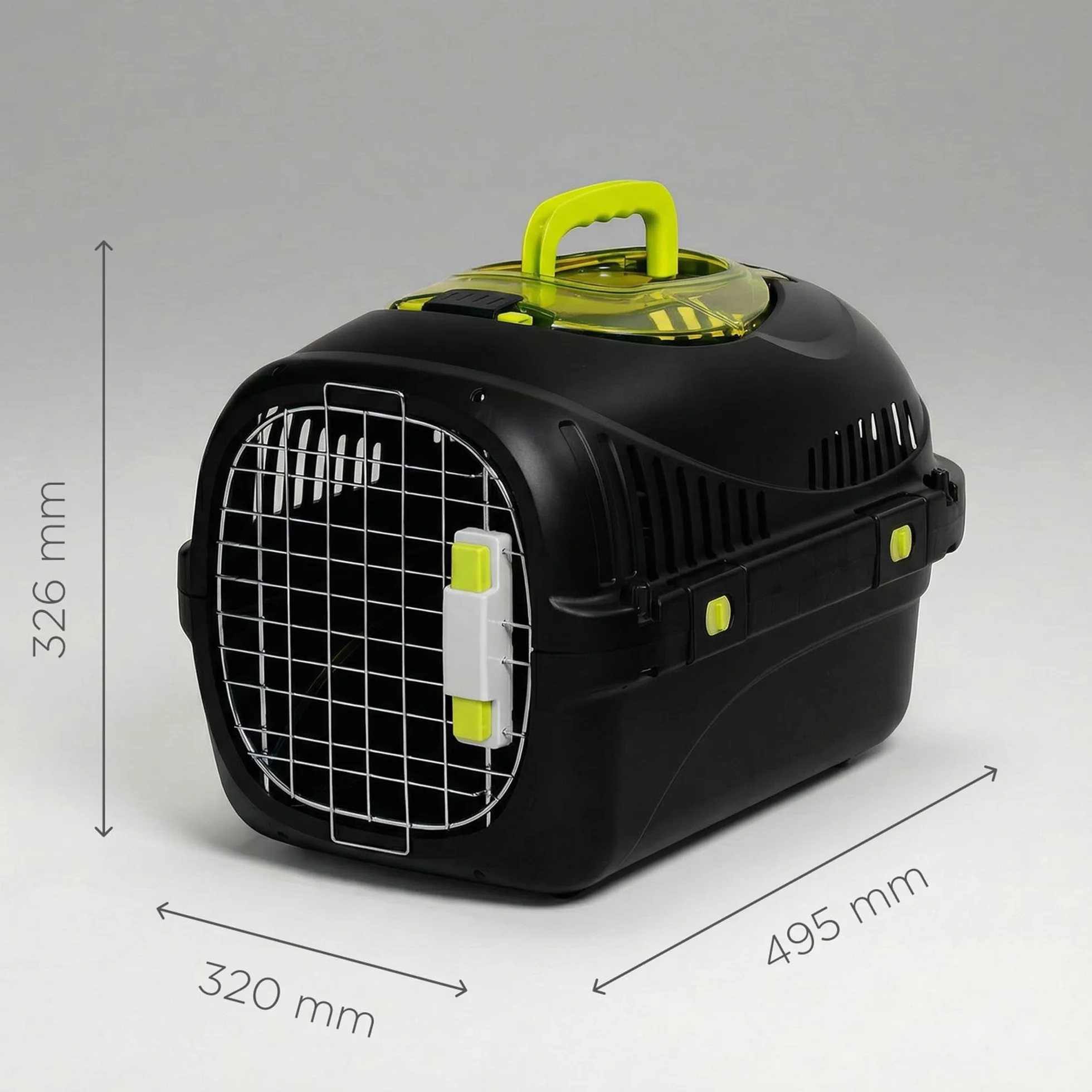Safy Boîte de Transport Rigide pour Chat avec Porte en Métal, Double Sécurité et Ventilation