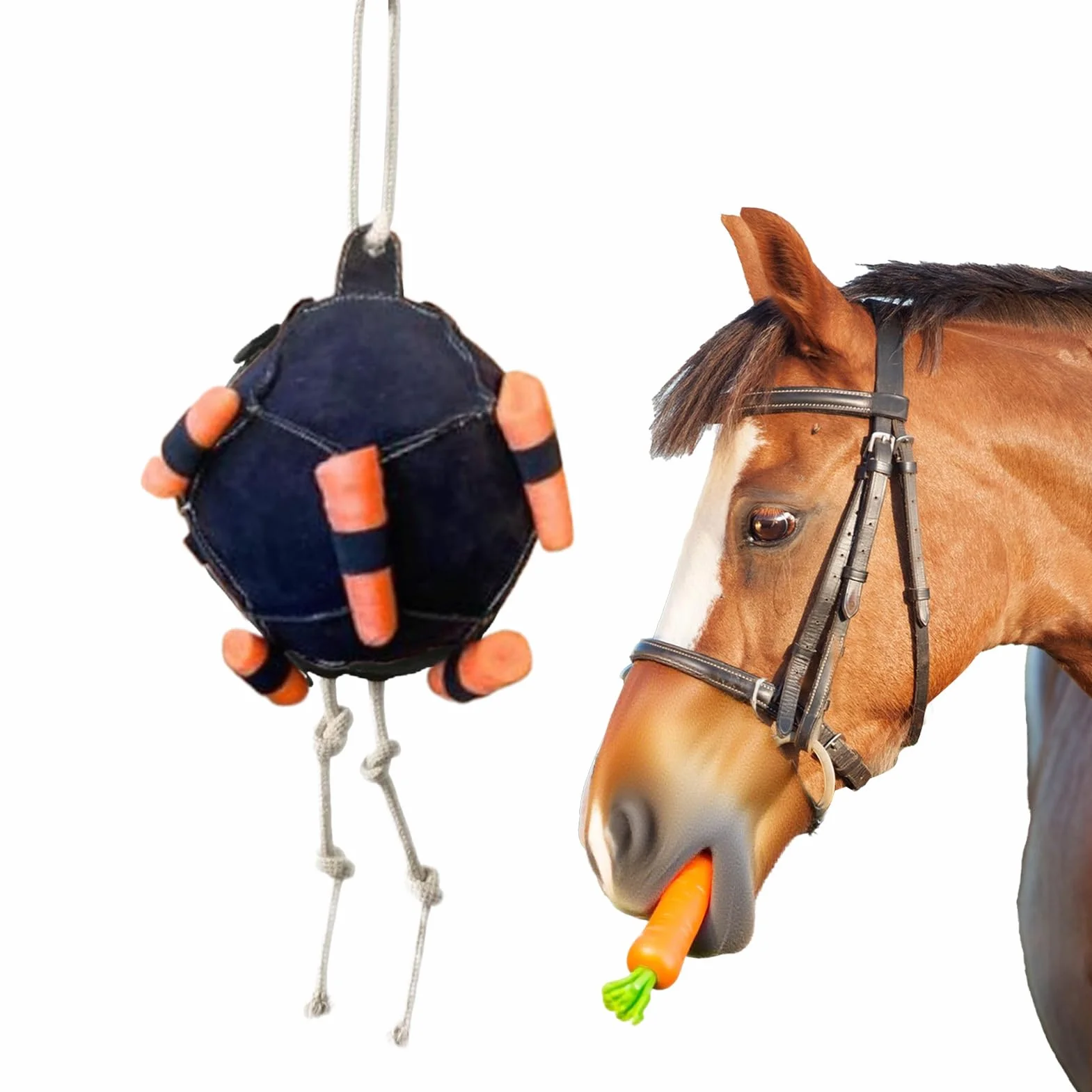 Distributeur Suspendu Nourriture Chevaux, Jeu Interactif Anti-Stress Anti-Ennui Bovins Moutons Chèvres Ferme