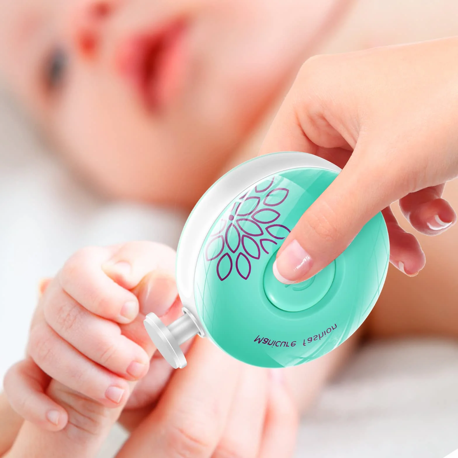 Brencco Lime à ongles électrique bébé six têtes broyage interchangeables faible bruit
