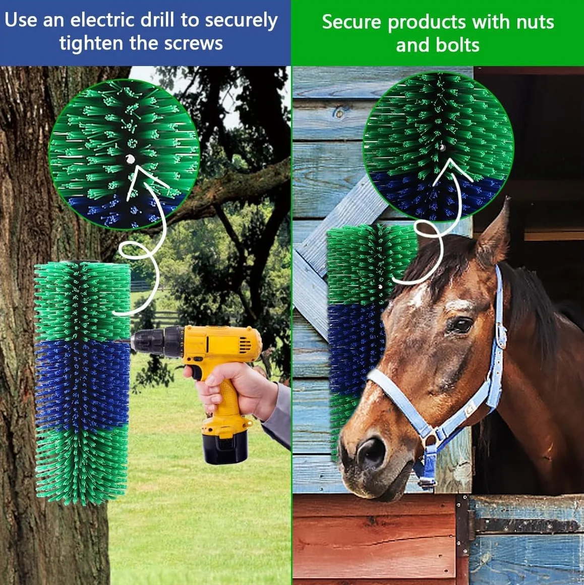 Grattoir universel pour cheval bétail brosse de massage soulagement dos
