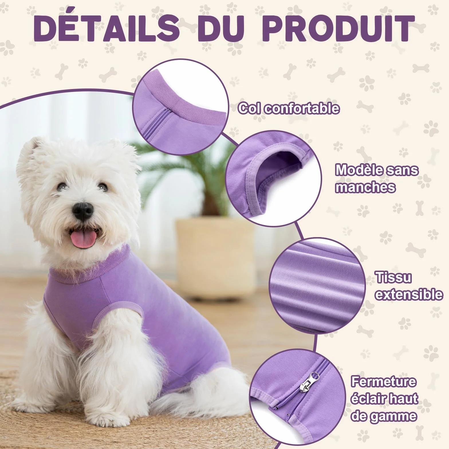 Combinaison de Récupération pour Chiens Chats Après Chirurgie, Body Post Operatoire pour Chien Femelle Male, Convalescence Chirurgicale pour Petite et Moyenne Taille