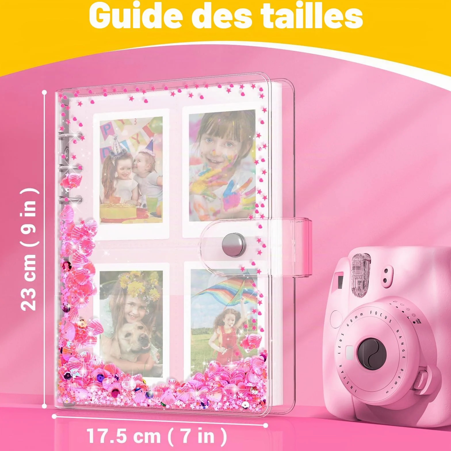 Album Photo Enfant pour Polaroid Instax Mini, 200 Photos, Cadeau Filles 4-10 Ans