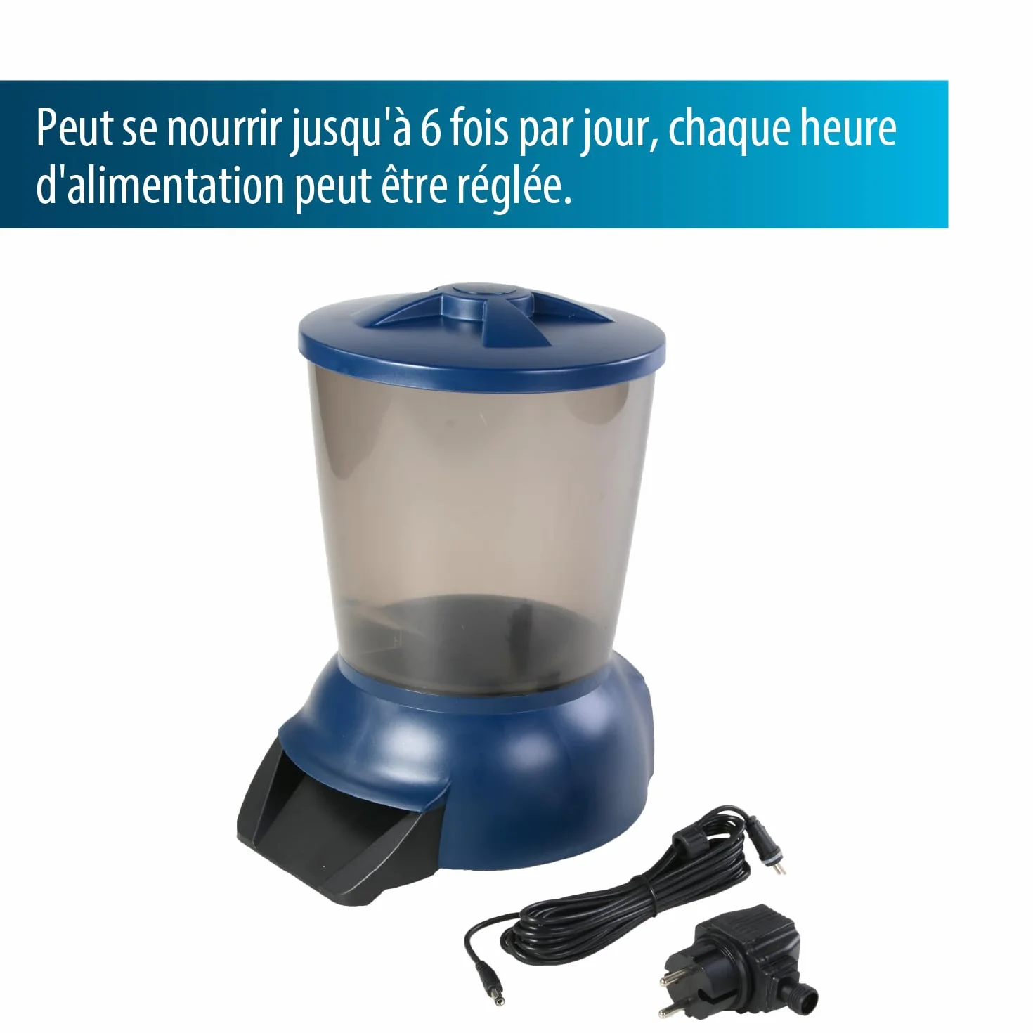 AquaForte distributeur automatique de nourriture 5 litres 12V 1,5V affichage LED 5 mètres câble