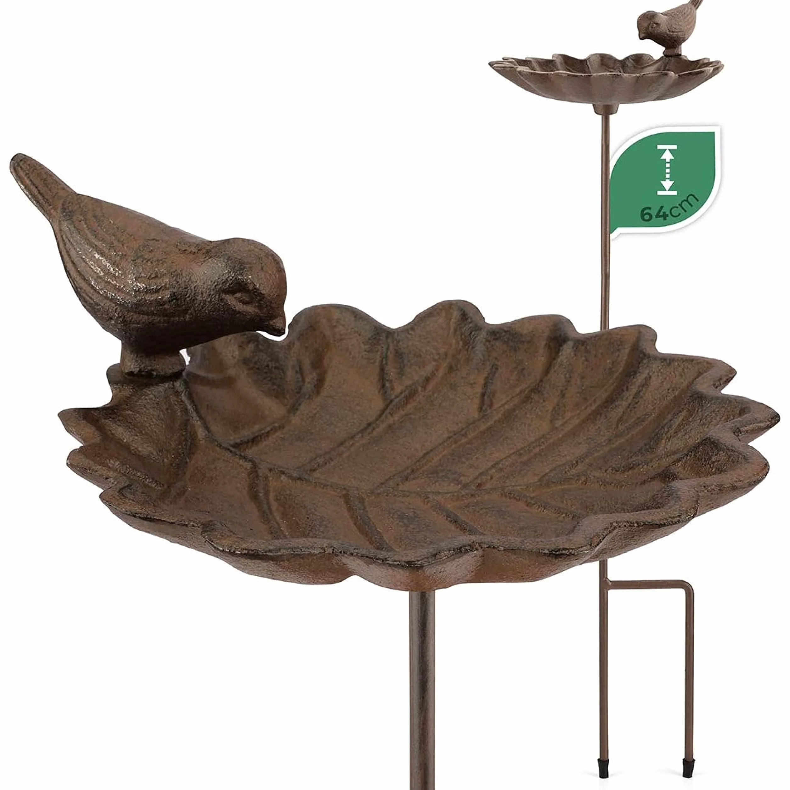 Abreuvoir Oiseaux Exterieur sur Pied Résistant aux Intempéries Bain Mangeoire Oiseaux Sauvage Jardin Forme Feuille