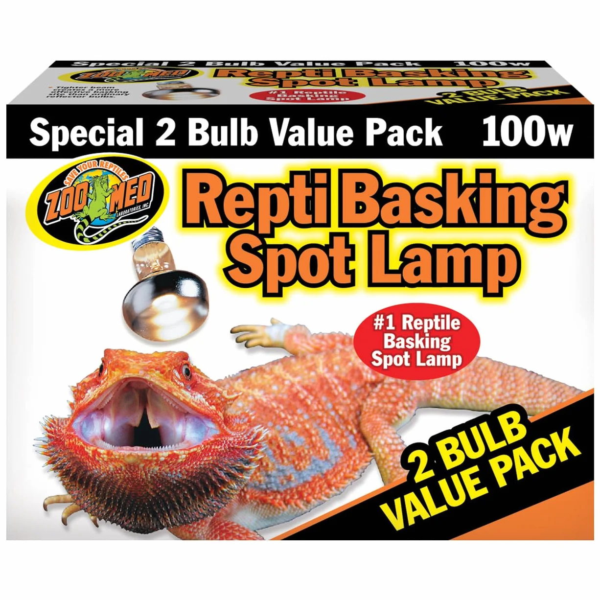 Zoo Med Repti Basking Spot Éclairage Valuepack 2 x 100 W pour Reptile Amphibien