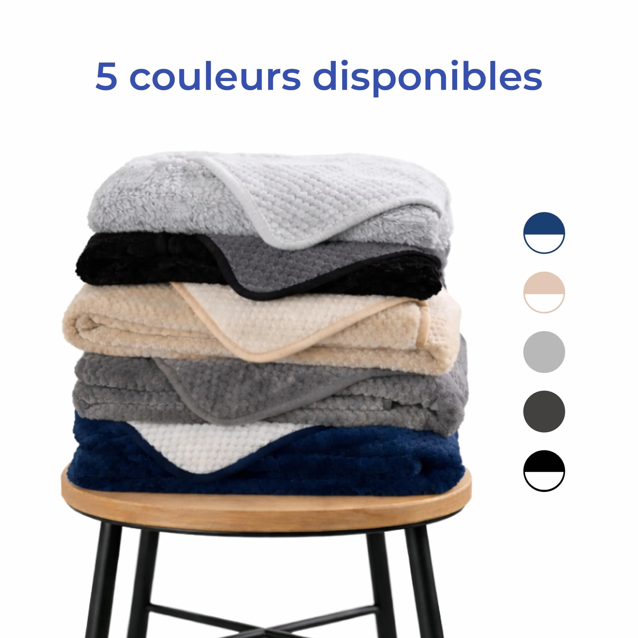 Dreamzie Couverture Chien Imperméable 100x120cm Polaire Réversible Lavable en Machine Gris foncé