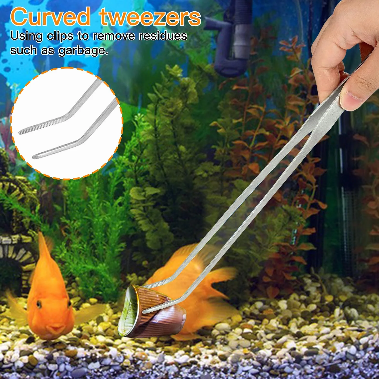 Aquarium Aquascaping Kit 5 en 1 INOX Ciseaux Pinces Outils Set