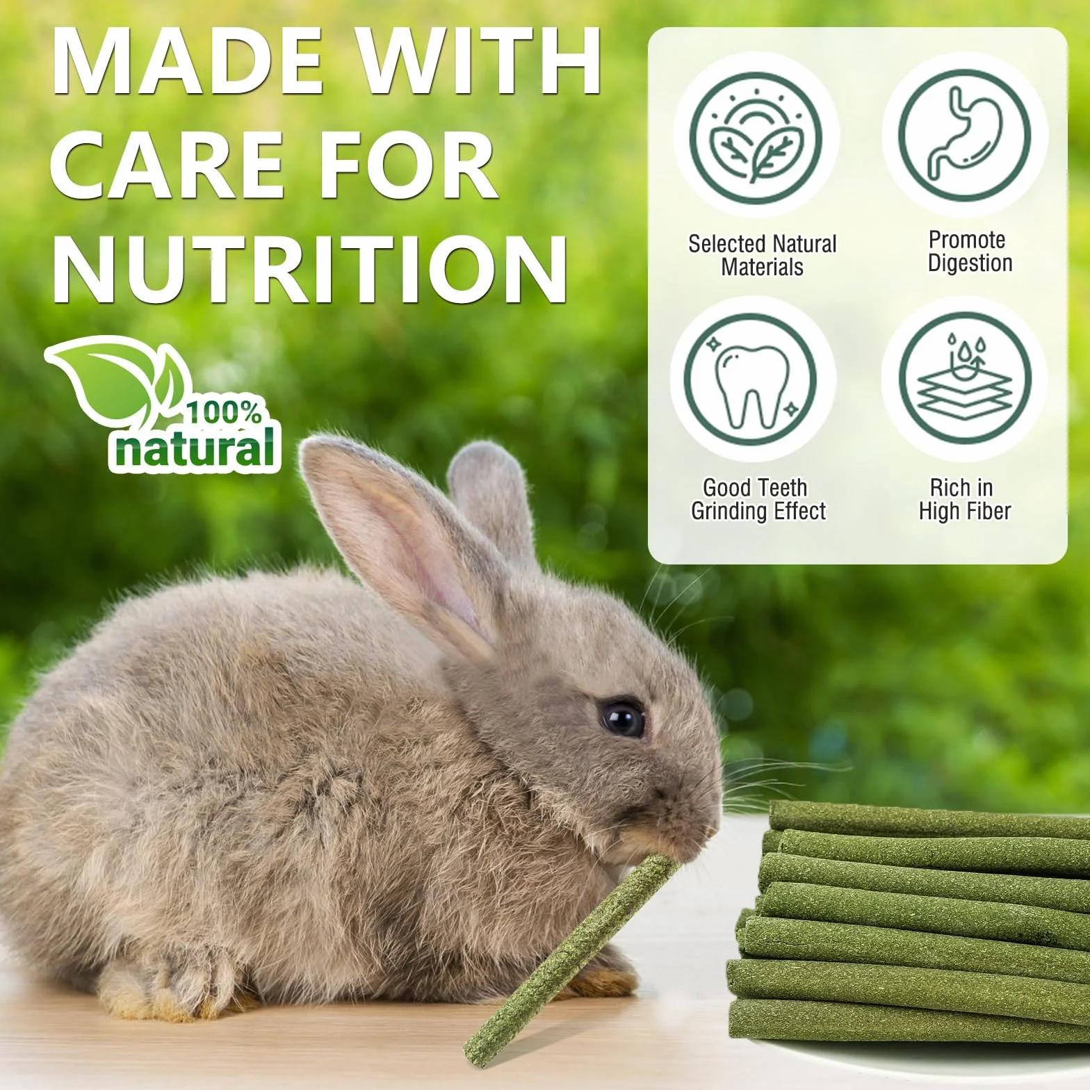 Foin de Fléole des Prés Naturel pour Cochons d'Inde, Chinchilla, Hamsters, Lapin - Jouets à Mâcher 30 Pièces