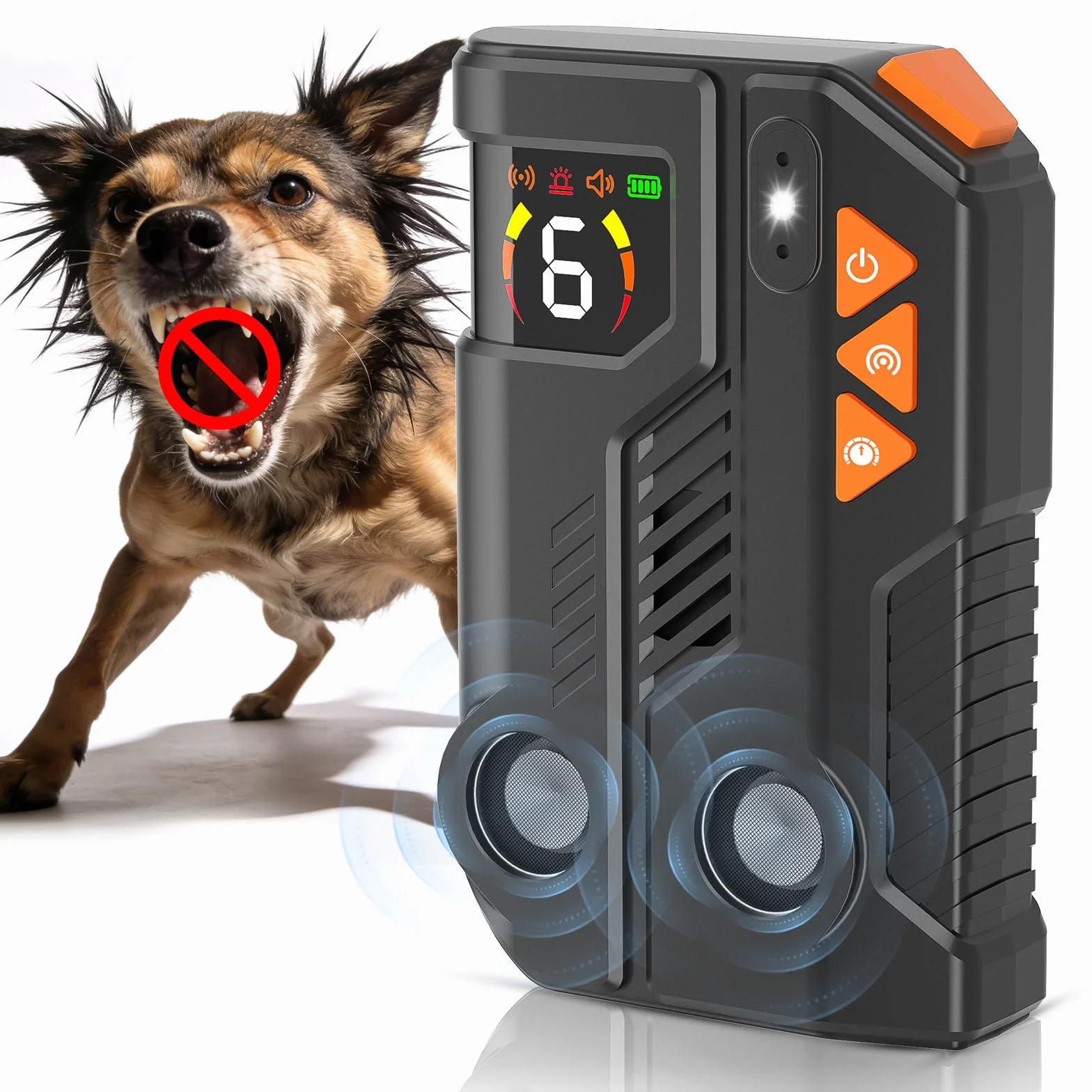 Anti Aboiement Chien Ultrason Puissant AI 2 Émetteur 6 Sensibilités 3 Intensités IPX6 Rechargeable