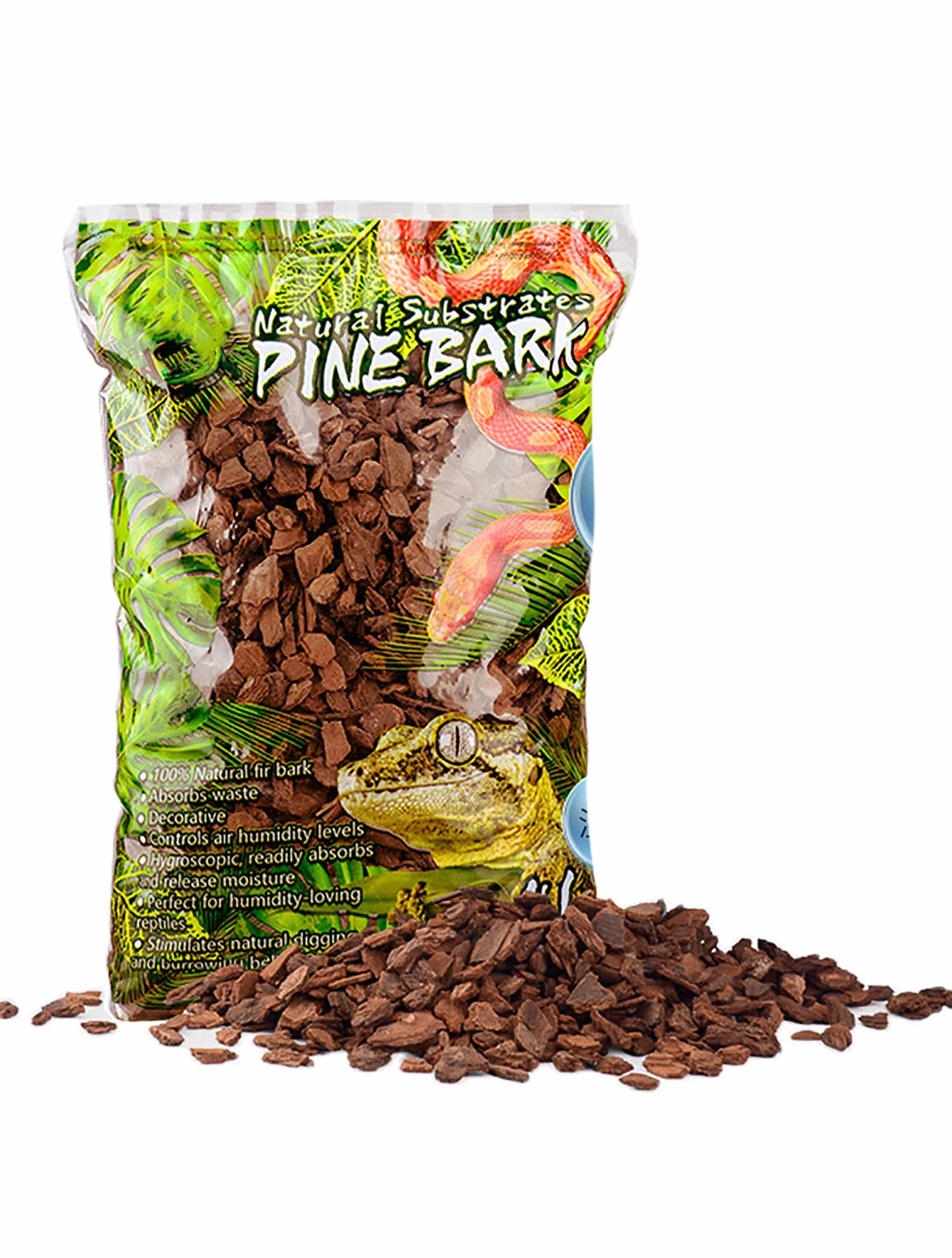 Terrarium en écorce de pin marron pour reptiles régule l'humidité abri élevage