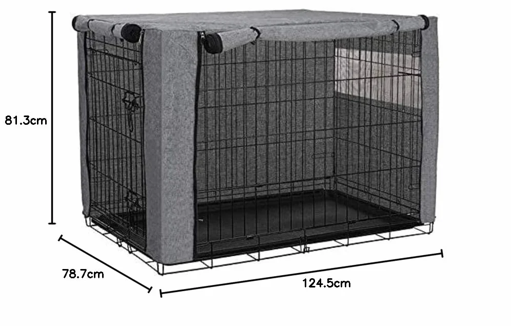Housse pour cage à chien coupe-vent durable pour cage métallique intérieur extérieur