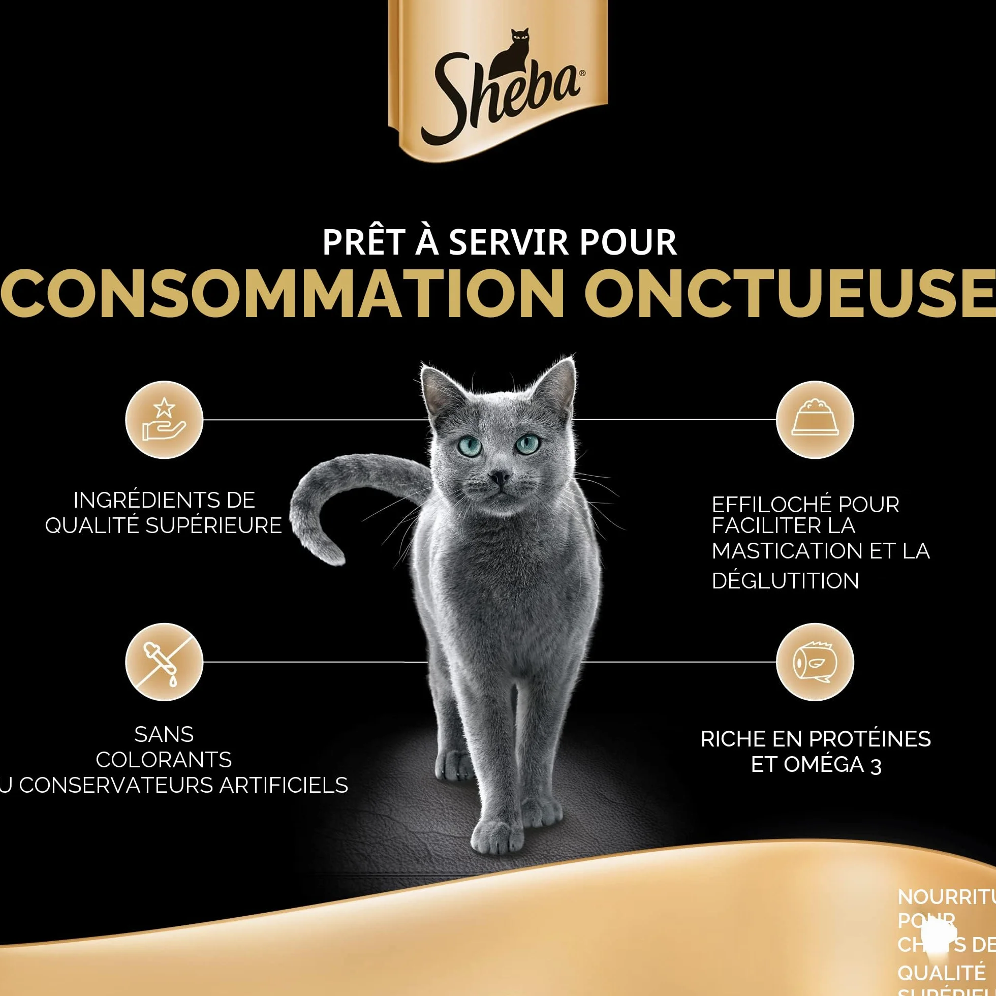 Sheba Filets Nourriture Humide pour Chat Poulet 16 x 60 g
