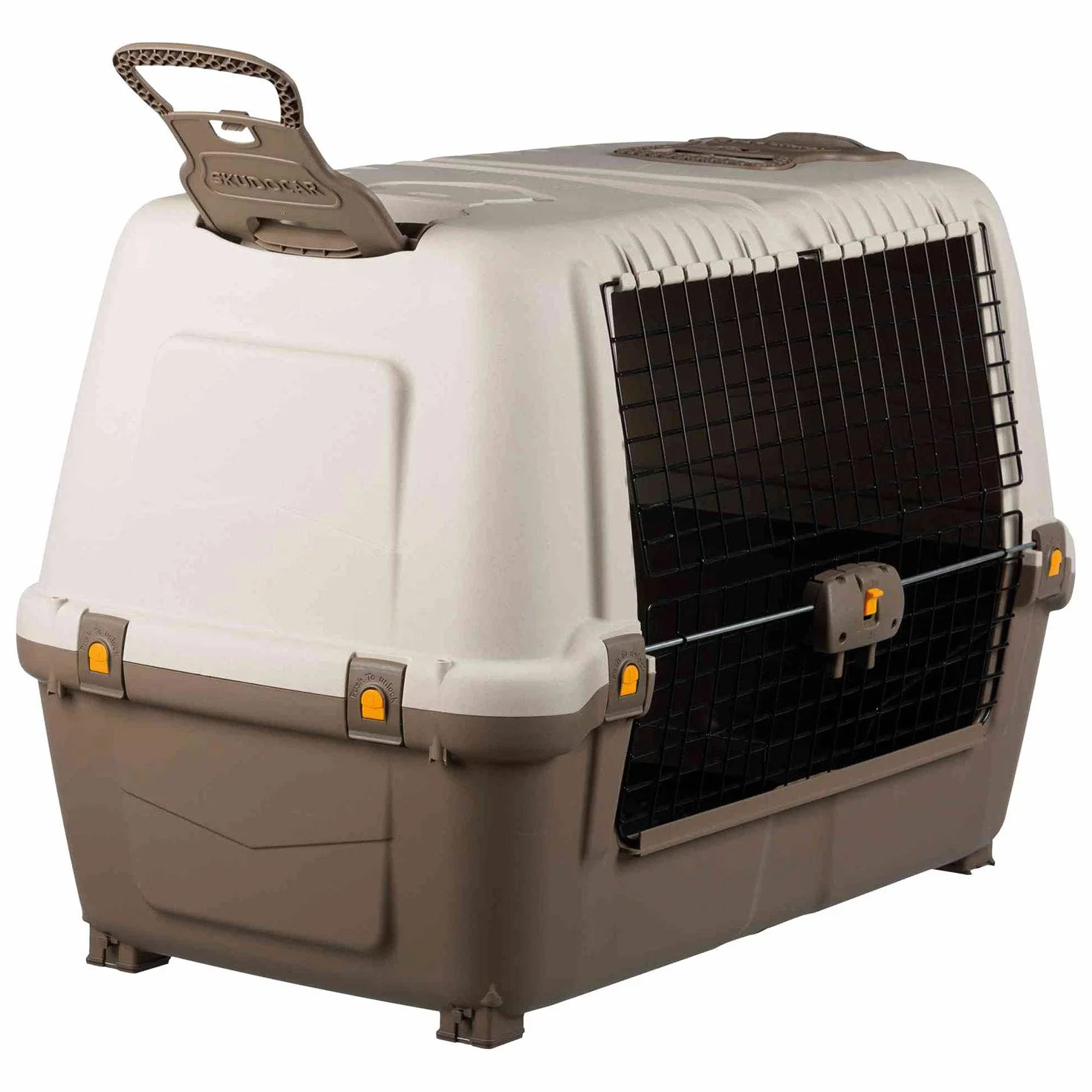 Caisse de transport pour chien Skudo Car, homologuée pour les voyages en voiture 100 marron