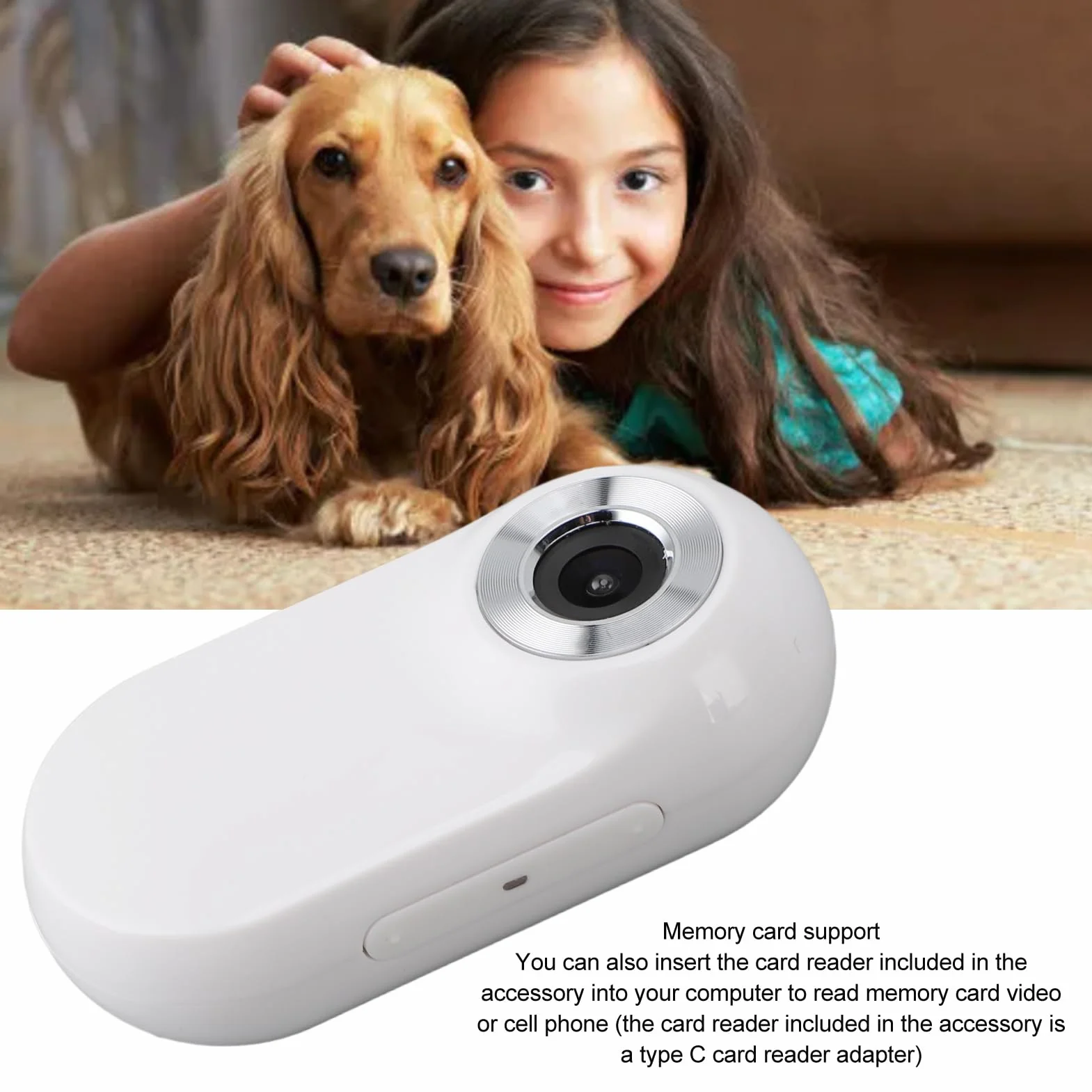 Caméra pour Collier pour Animaux de Compagnie Denash, écran LCD 1080P Grand Angle 170° Rechargeable USB
