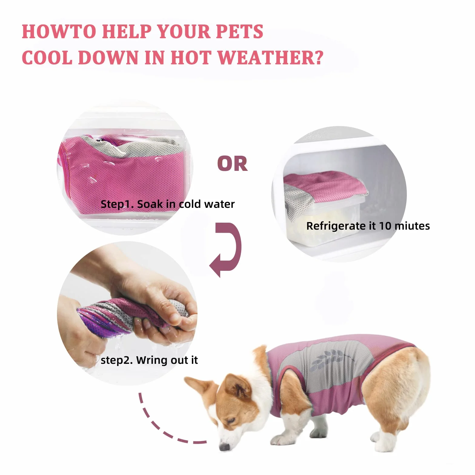 Gilet rafraîchissant pour chien avec protection UV et bande réfléchissante, veste respirante été