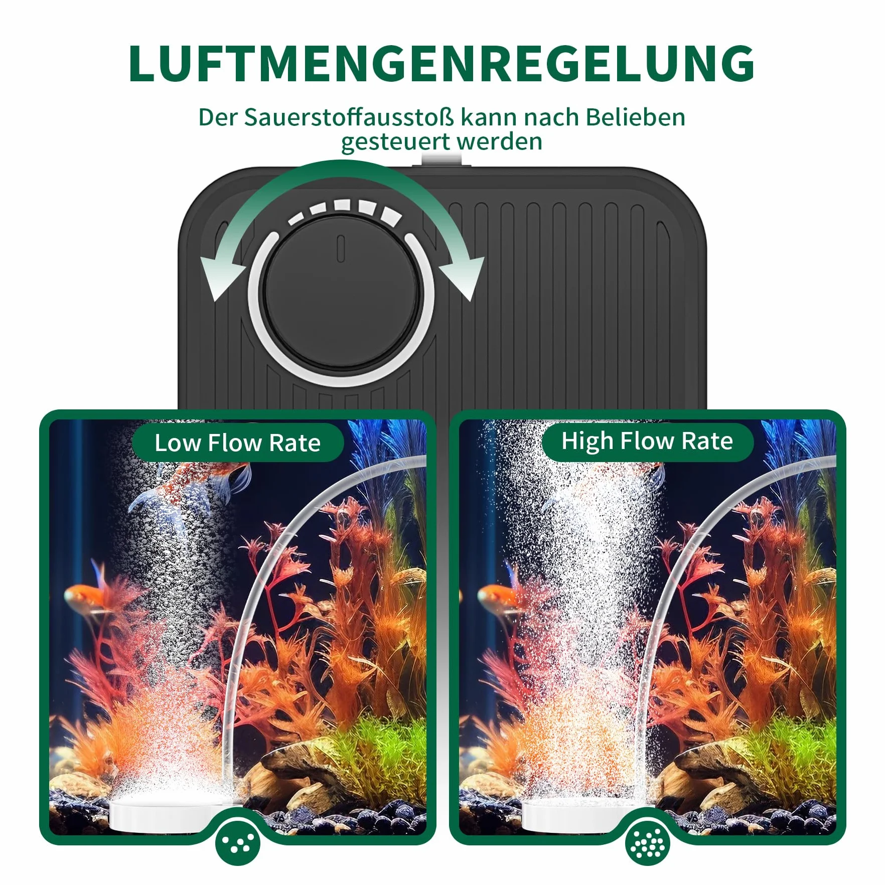 Pompe à air Aquarium Ultra silencieuse 5,5 W Réglable 400L <40db avec Accessoires