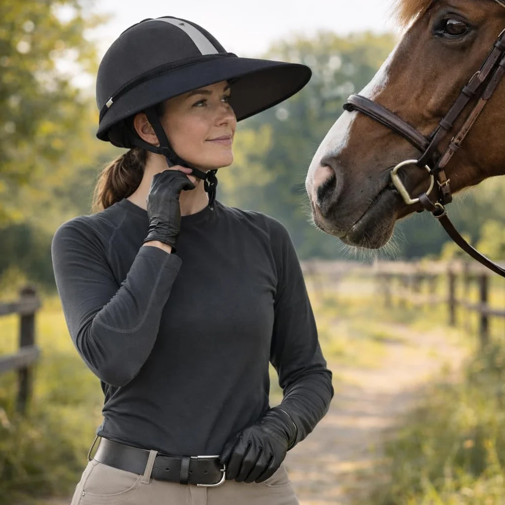 Visière solaire réglable pour casque équestre - Protection solaire équitation pluie